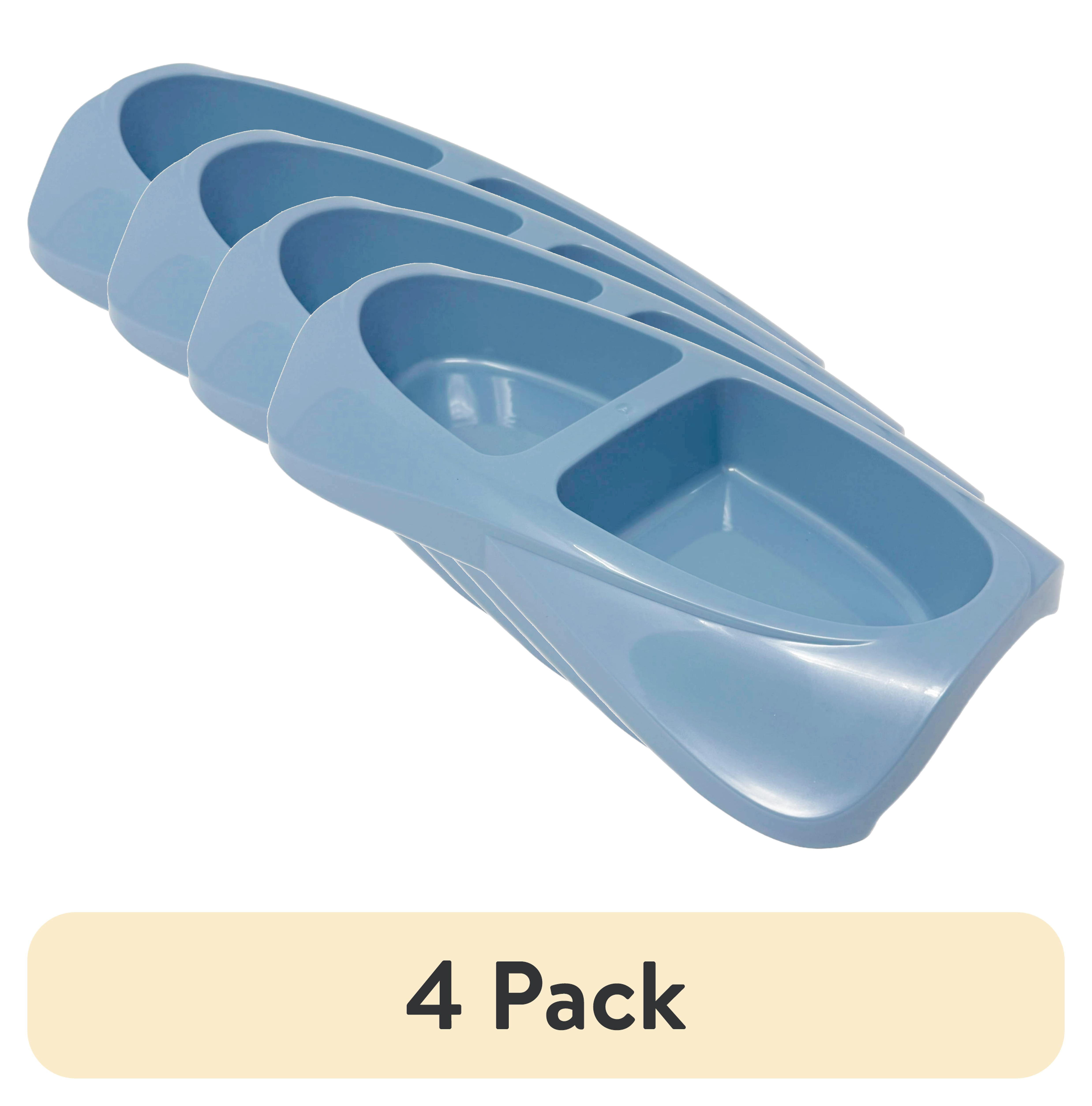 (4 pack) Van Ness Plastics Lightweight Double Dish Assorted Colors, SM