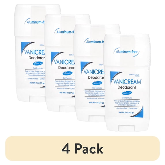 (4 pack) Vanicream Deodorant For Sensitive Skin, Aluminum-Free, Fragrance Free, 2 oz (57 g)