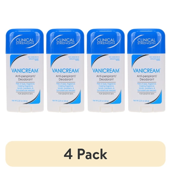 (4 pack) Vanicream Anti-Perspirant Deodorant 2.25 oz