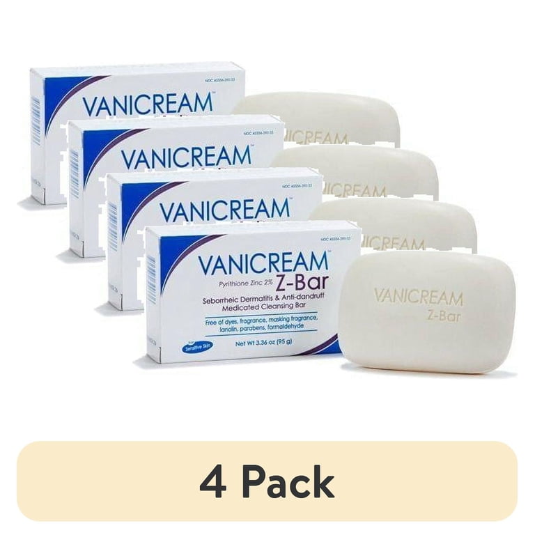 4 pack) Vanicream Z-Bar Medicated Cleansing Bar Soap, 3.36 Oz