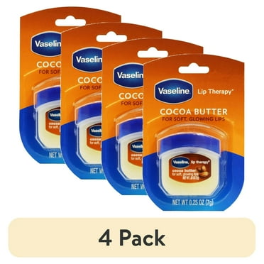 (4 pack) Vaseline Lip Therapy Cocoa Butter Lip Balm Moisturizer Petroleum .25oz