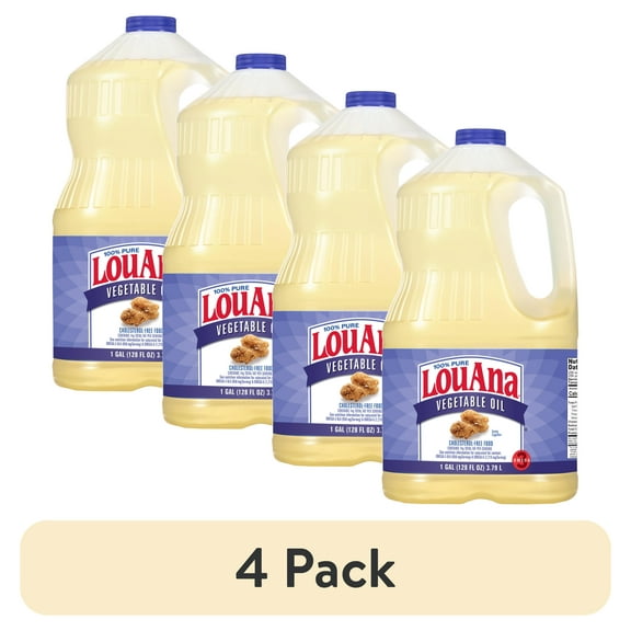 (4 pack) Ventura Foods LouAna Vegetable Oil, 128 oz