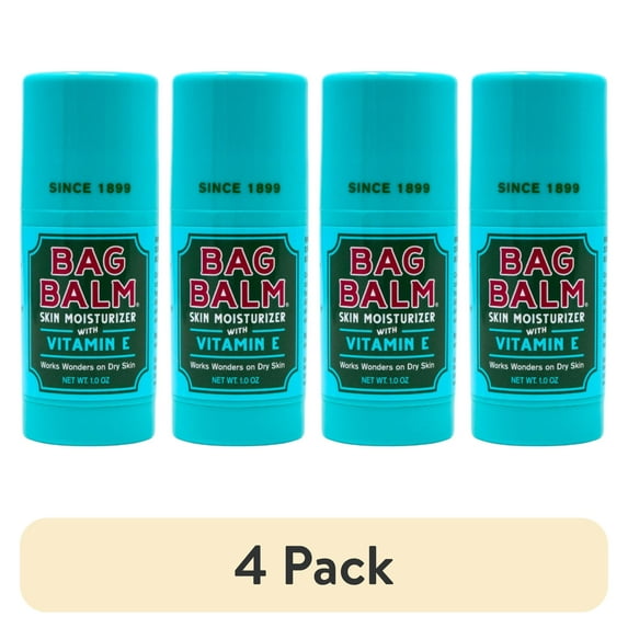 (4 pack) Vermont's Original Bag Balm Skin Moisturizer Stick with Vitamin E, 1oz