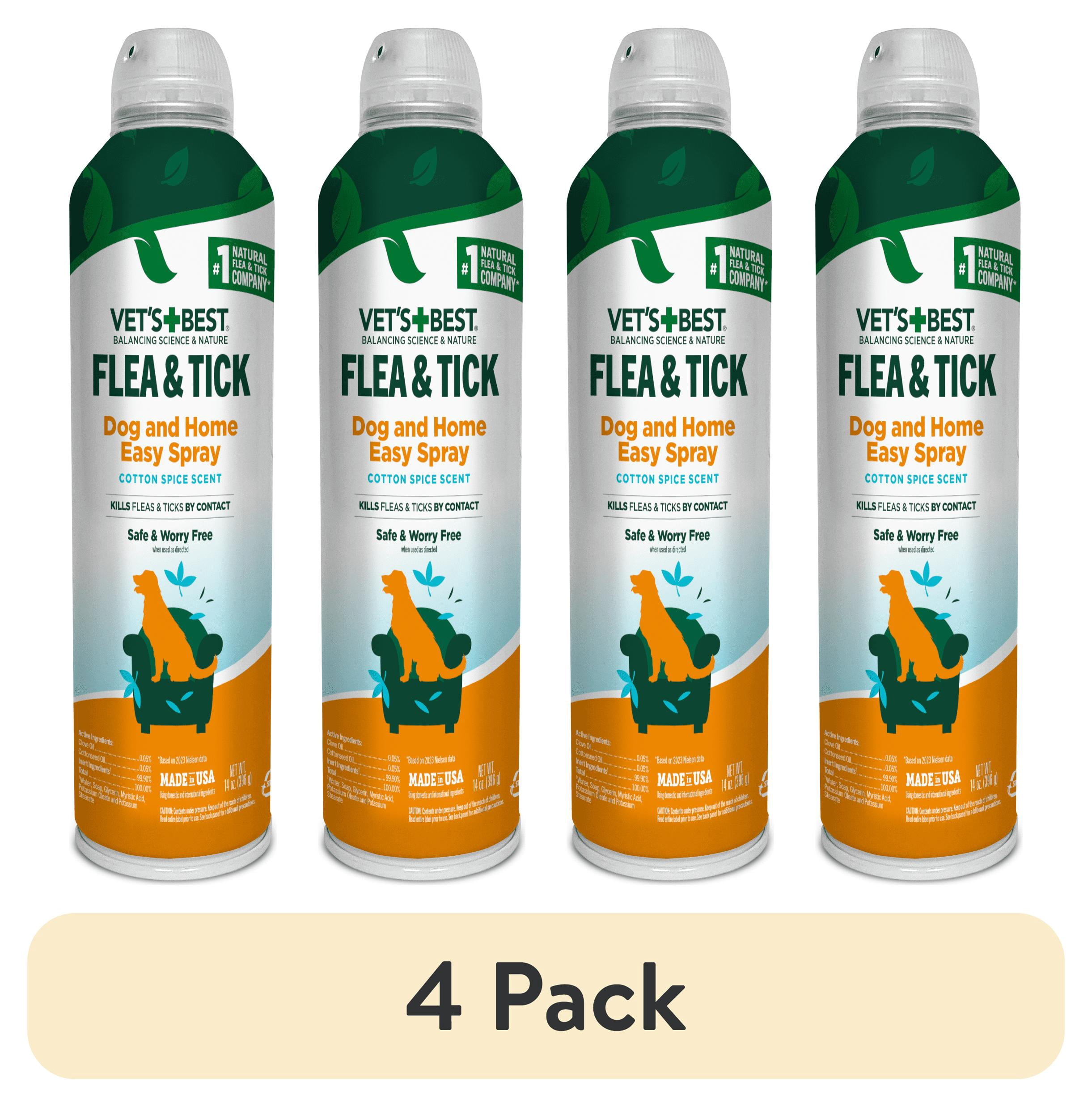 (4 pack) Vet's Best Flea and Tick Easy Spray for Home and Dog - 14 oz.