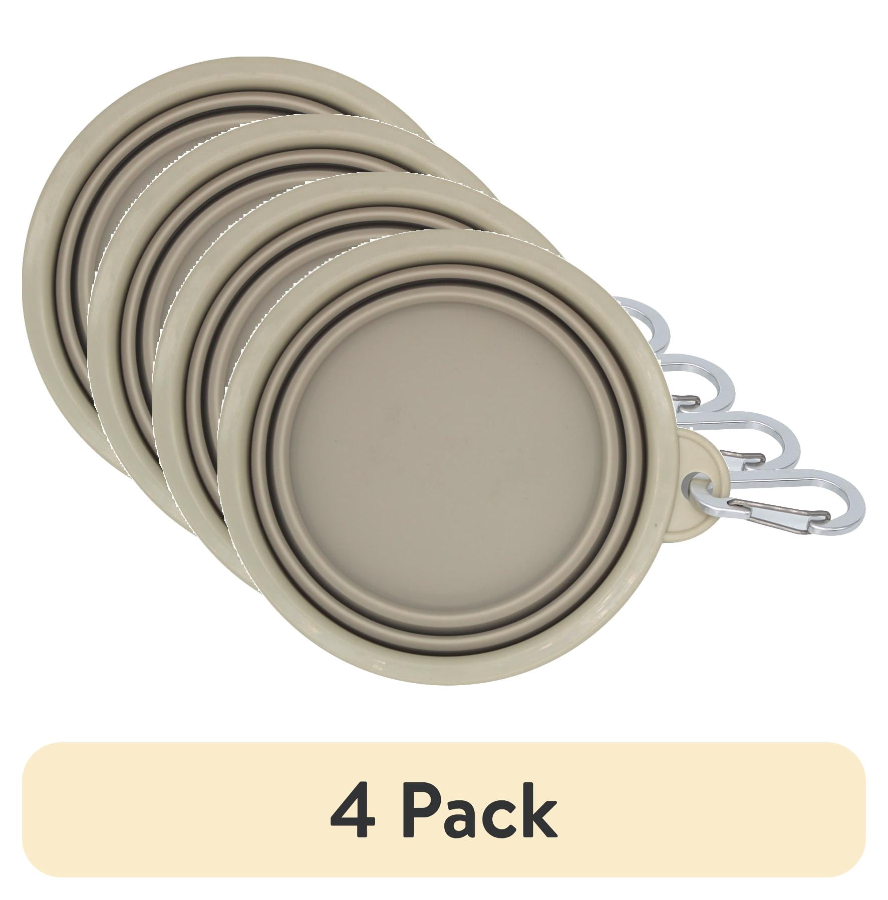 (4 pack) Vibrant Life 12 oz Silicone Collapsible Bowl, Tan