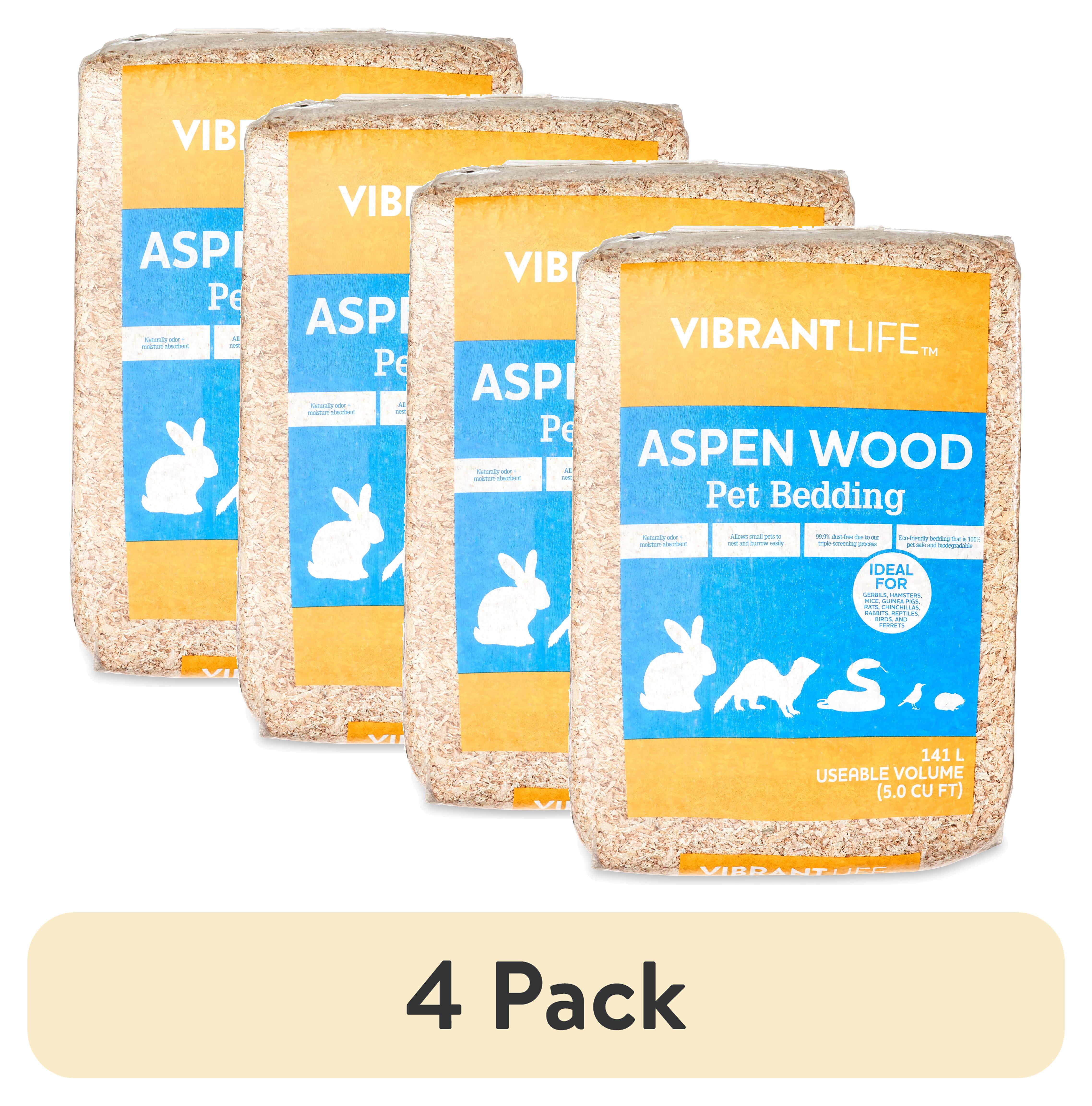 4 pack) Vibrant Life Aspen Wood Pet Bedding, 141 L Bag - Walmart.com