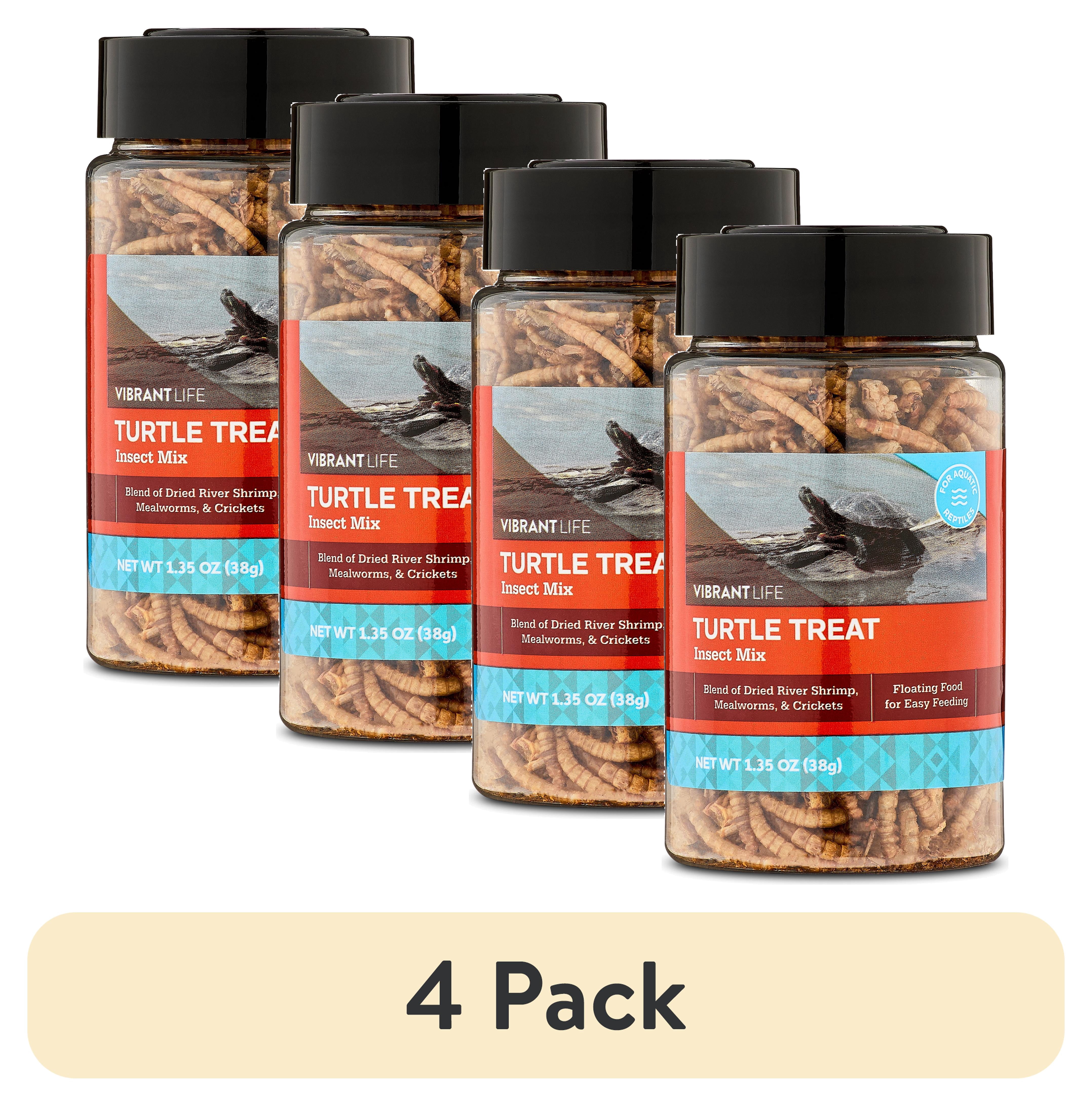 (4 pack) Vibrant Life Aquatic Turtle Treat, Insect Mix, 1.35 oz