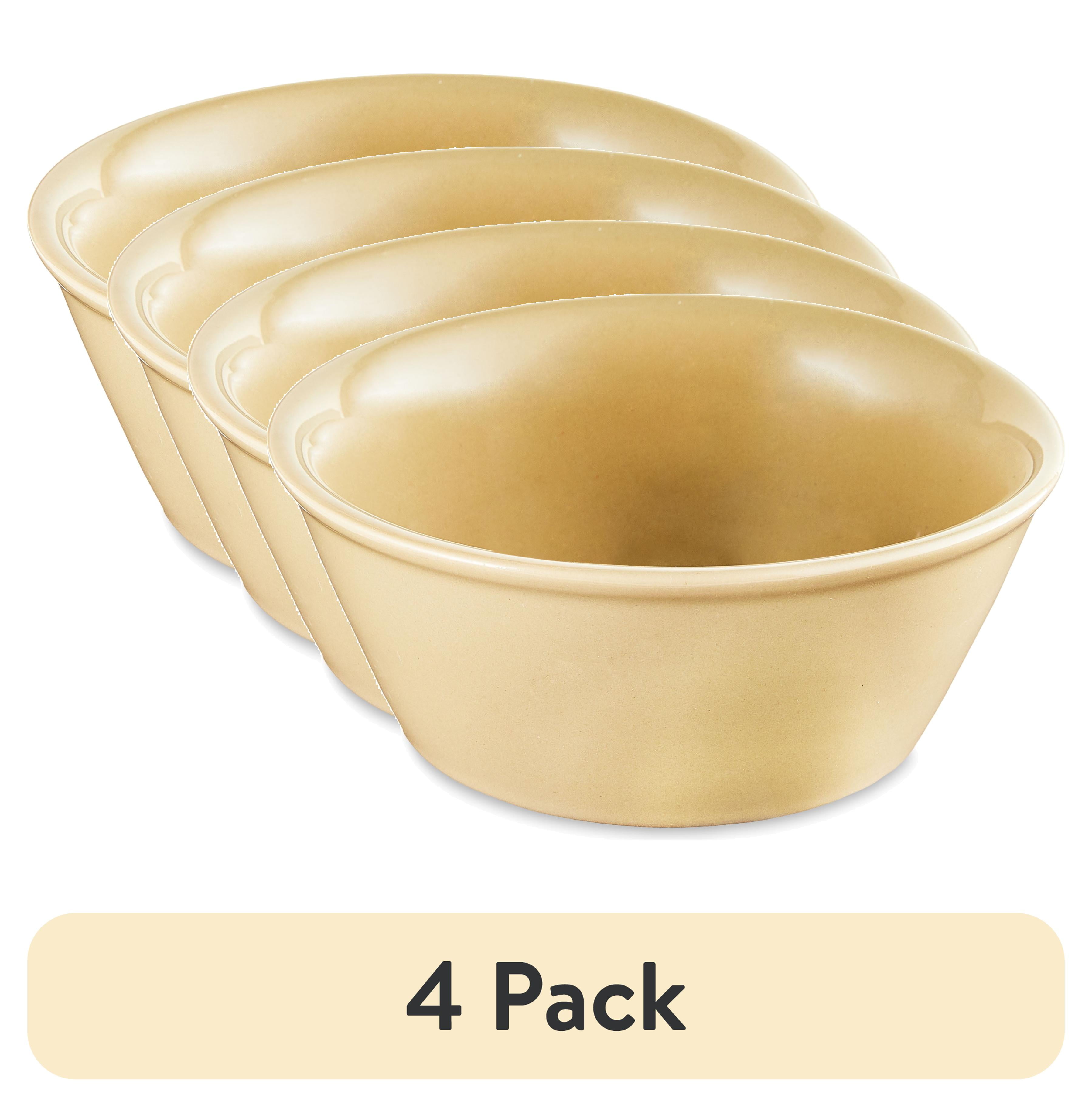 (4 pack) Vibrant Life Extra Small Ceramic Dog Bowl, Beige