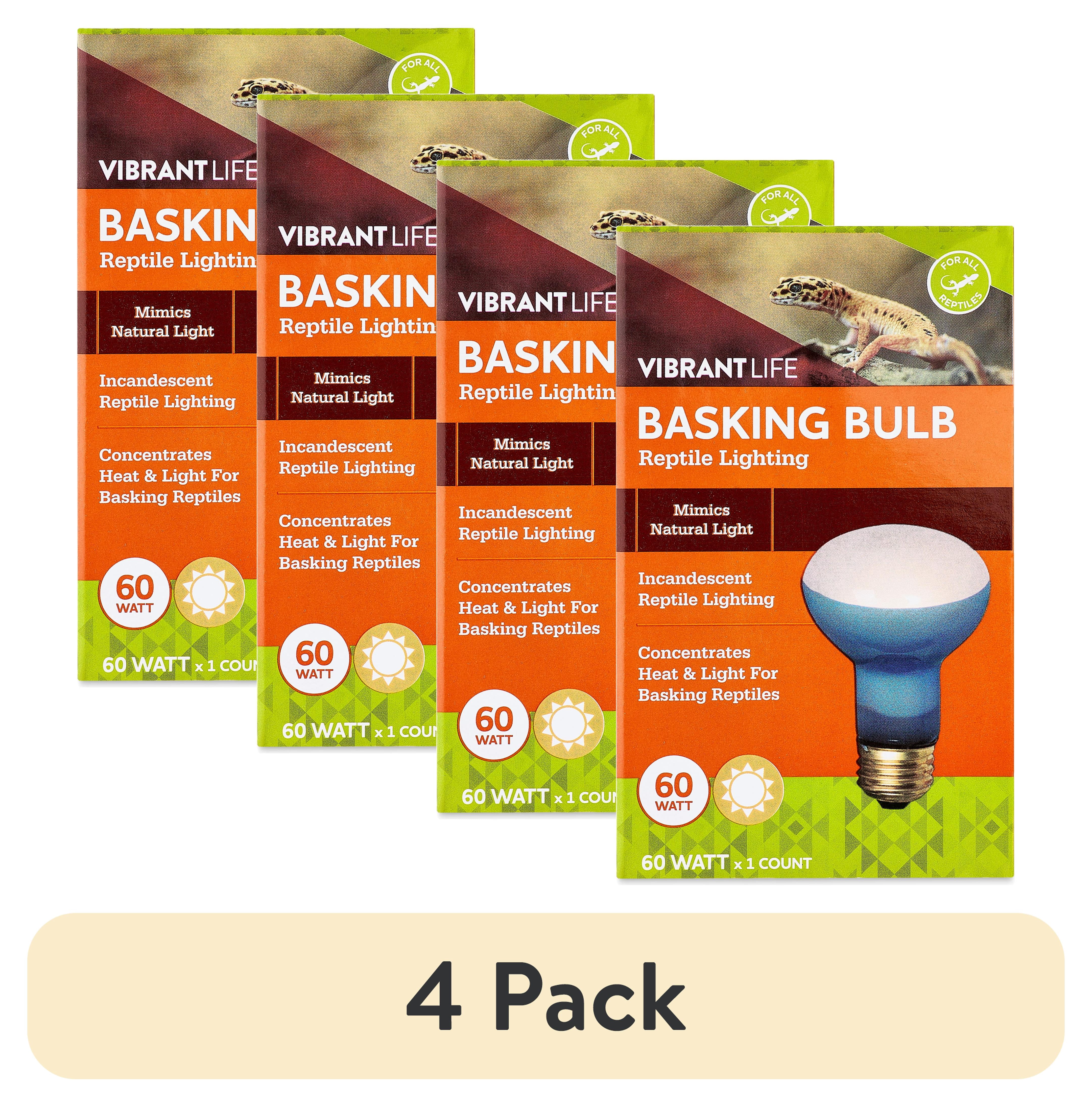 (4 pack) Vibrant Life 60W Terrarium Basking Bulb, Daylight