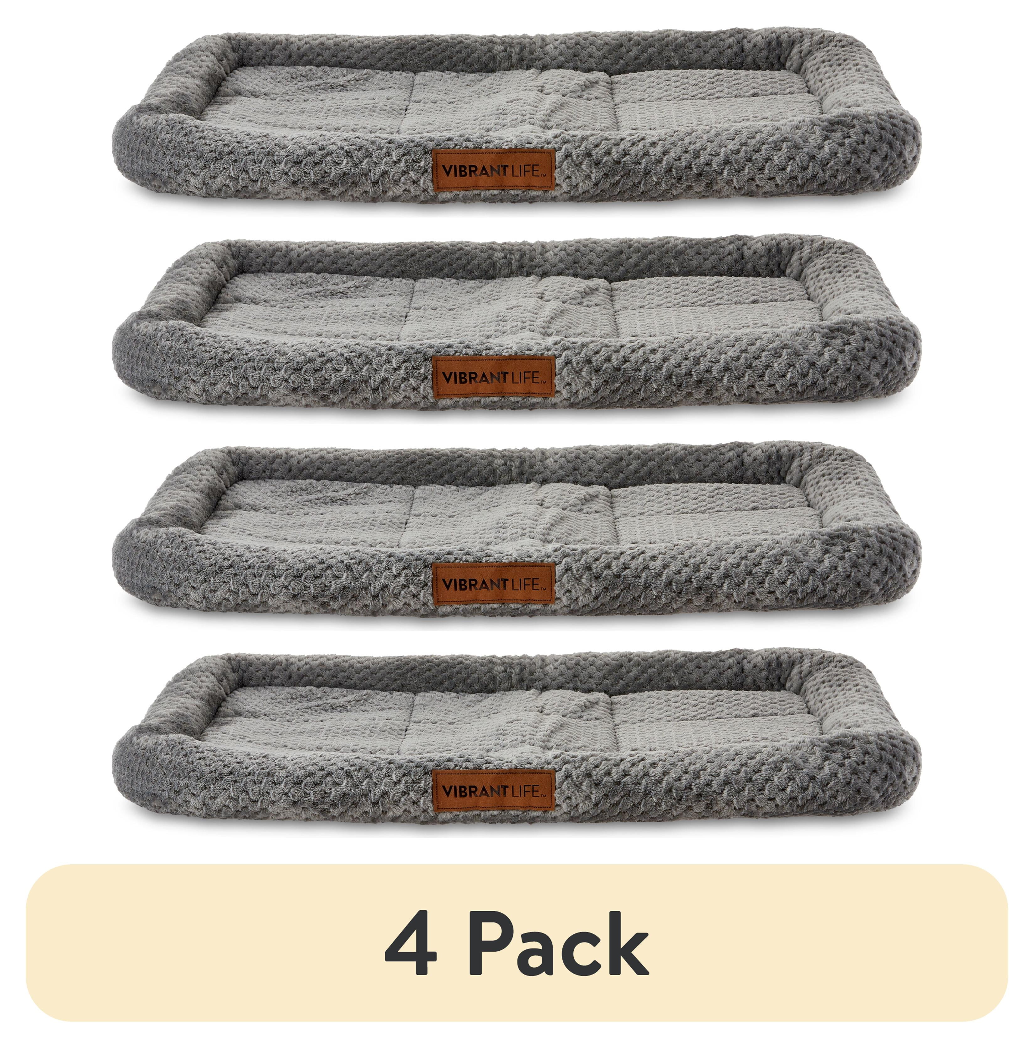 (4 pack) Vibrant Life Medium Soft Cozy Crate Mat, Gray, 30 in x 20 in