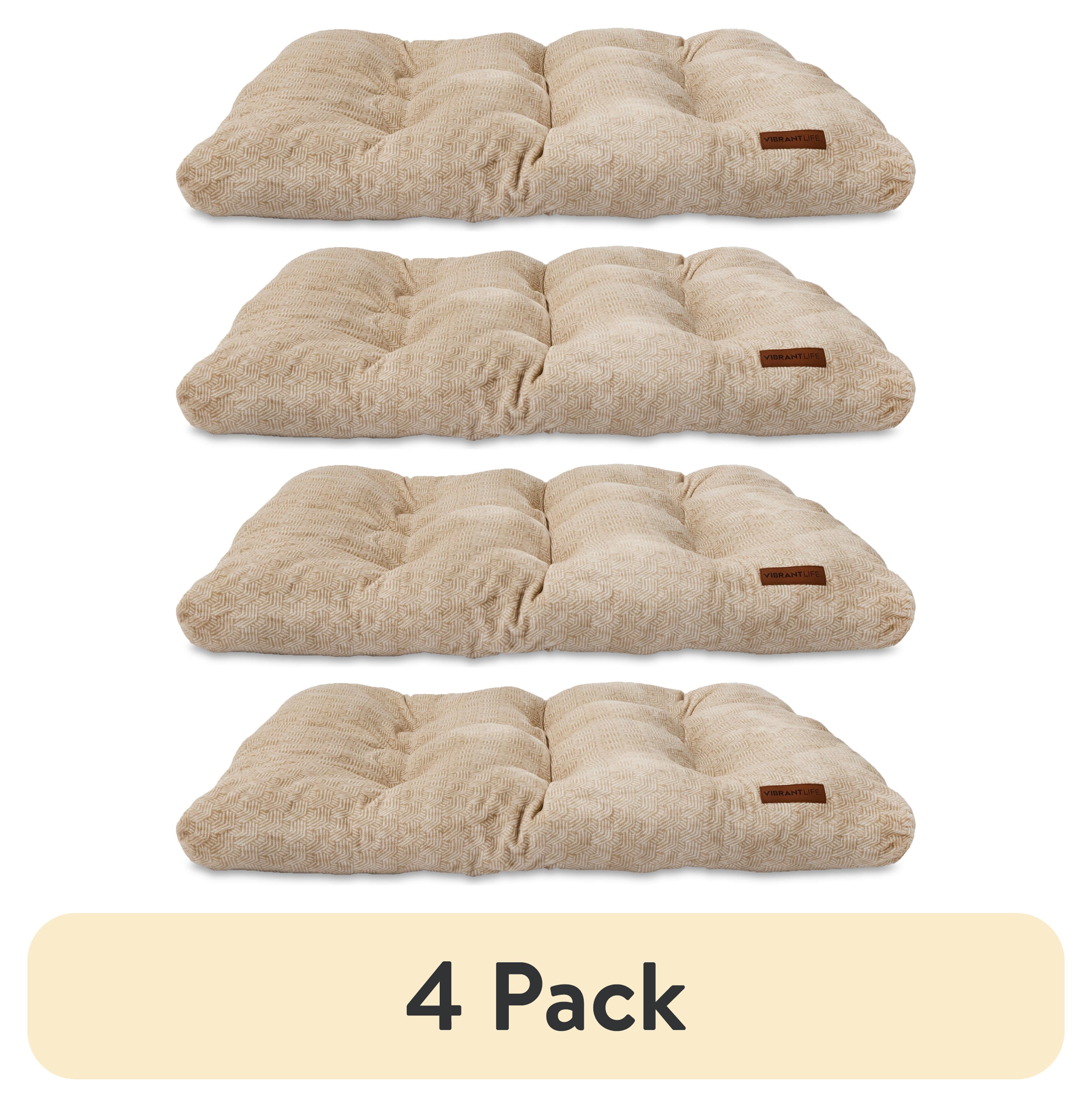 (4 pack) Vibrant Life Extra Large Dog Bed, Plush Pillow Bed For Large Breeds, Extra Large, 38" x 48", Tan