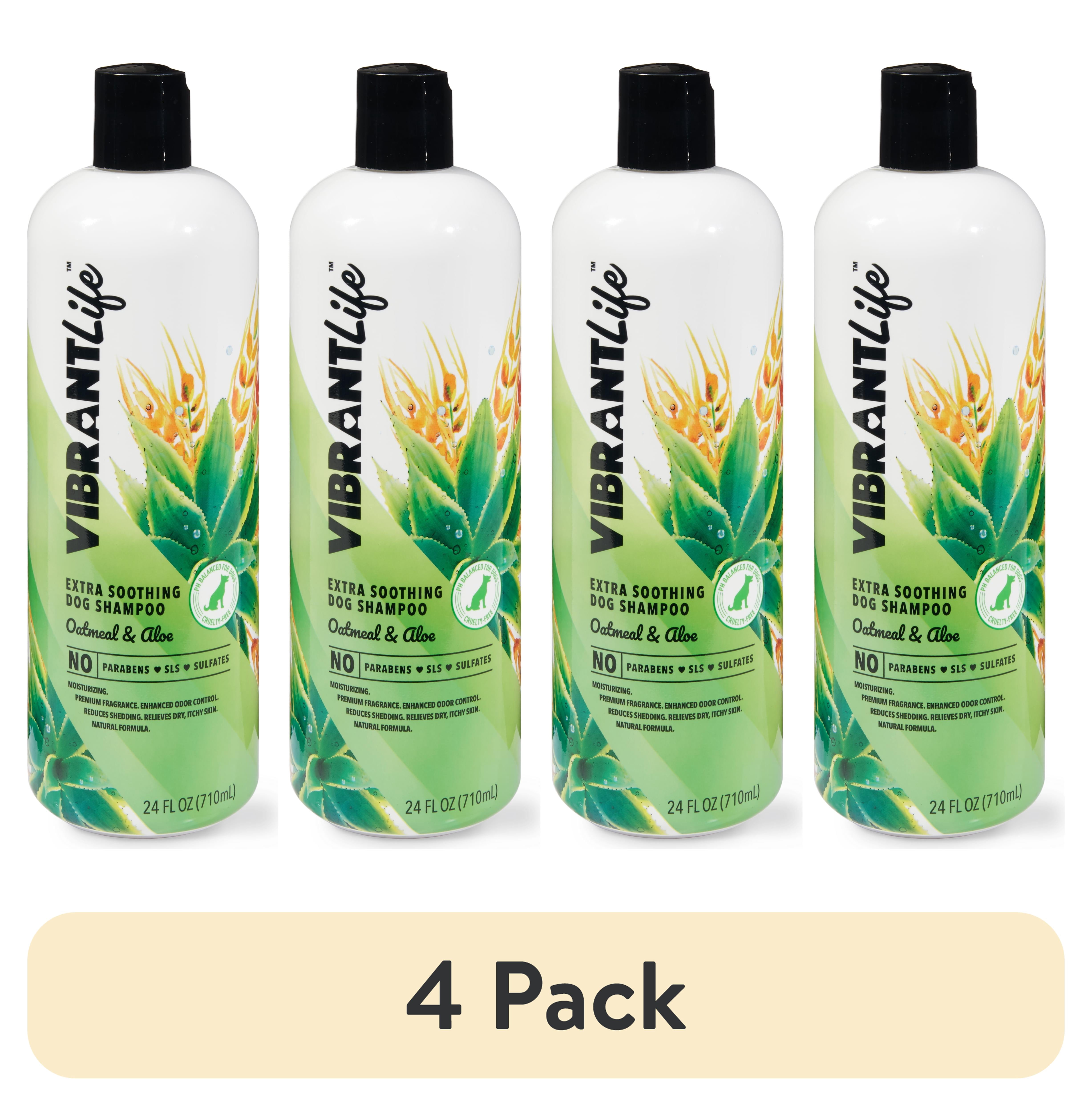 (4 pack) Vibrant Life Extra Soothing Dog Shampoo, Oatmeal & Aloe, 24 fl oz