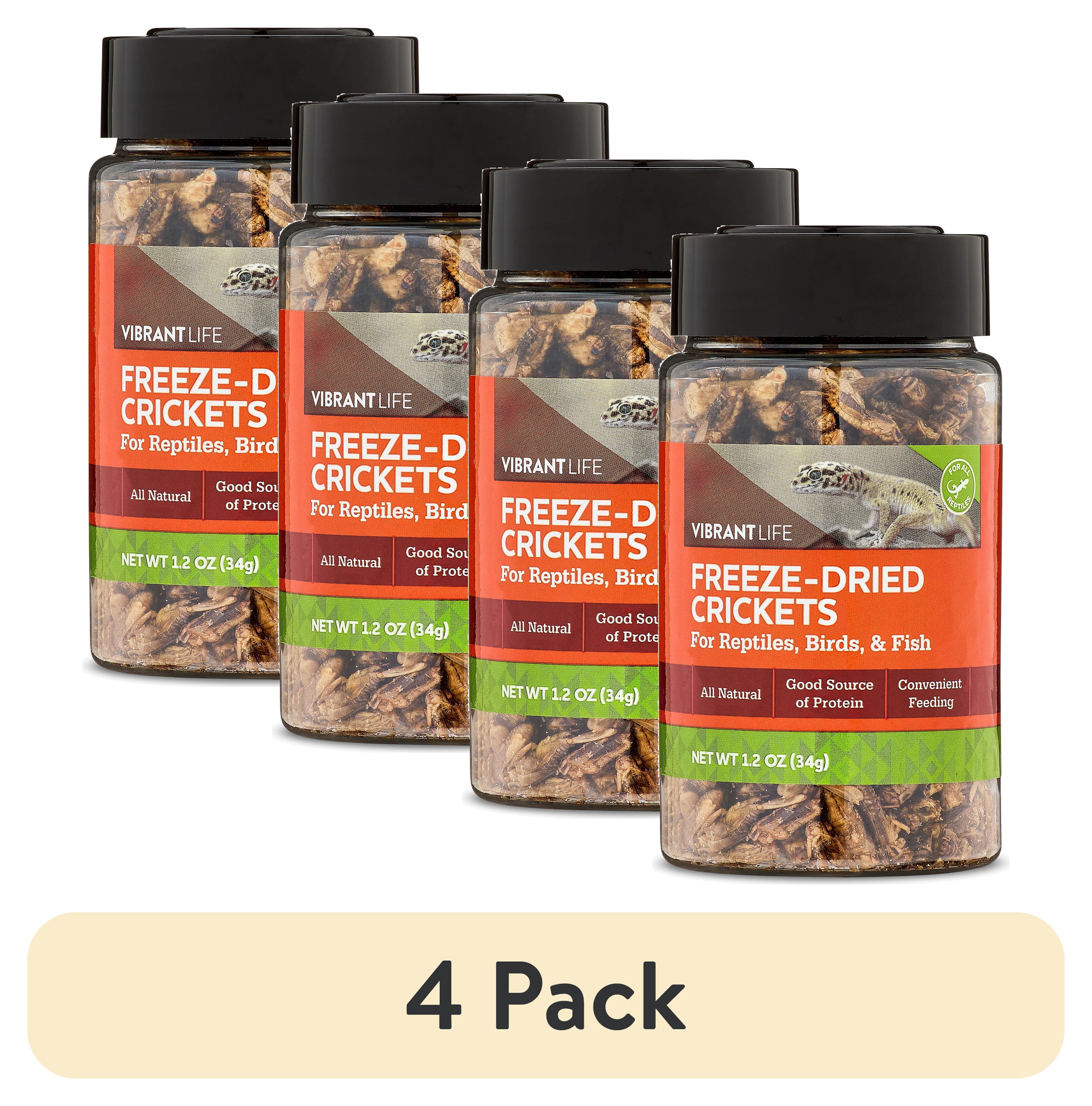 (4 pack) Vibrant Life Freeze-Dried Crickets, 1.2 oz