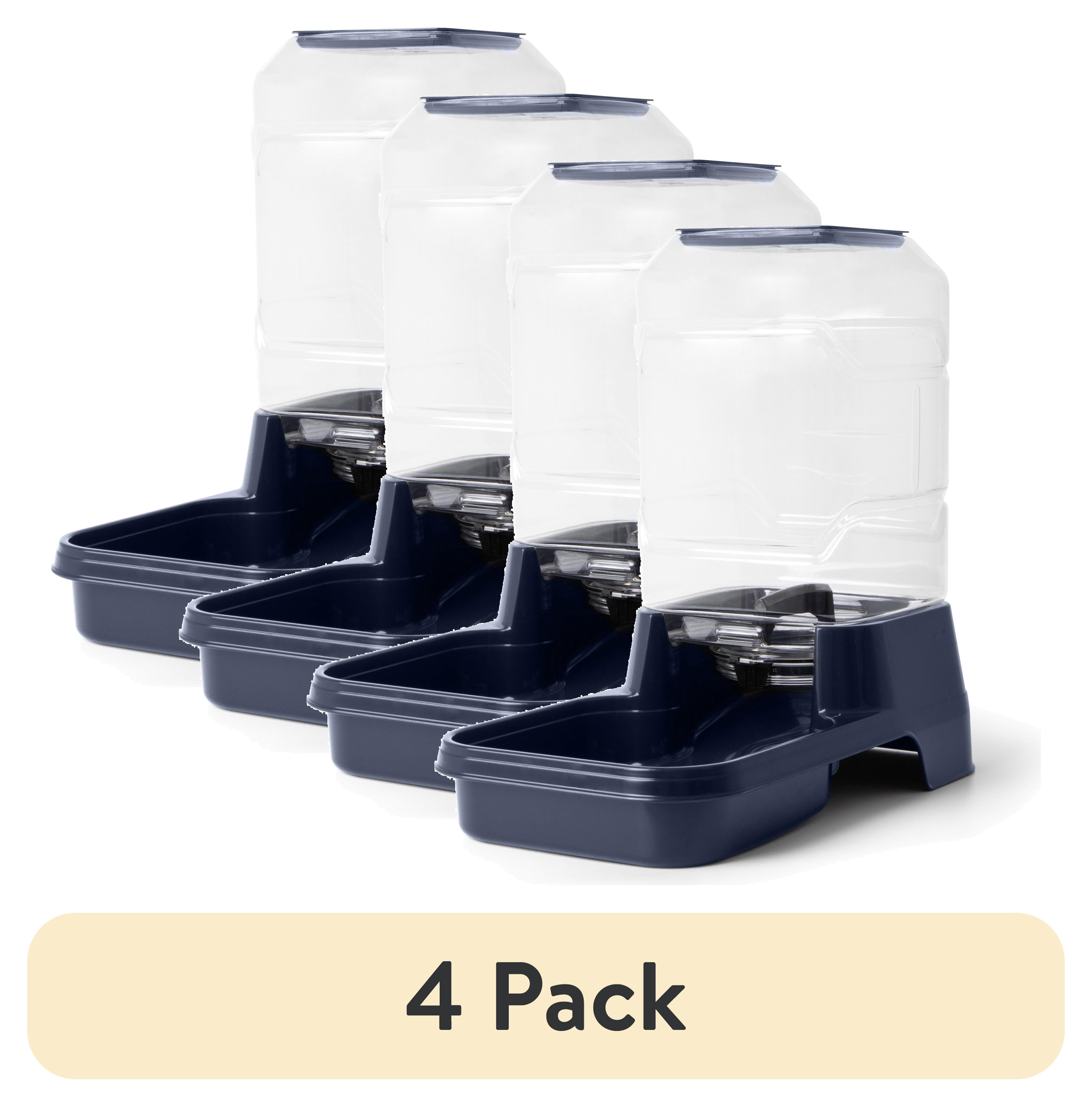 (4 pack) Vibrant Life Gravity Pet Feeder for Dogs and Cats, Large, Navy, 10 Pound Capacity
