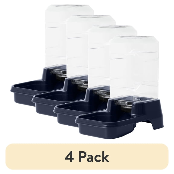 (4 pack) Vibrant Life 0.75 gal Gravity Waterer for Small Pets, Navy