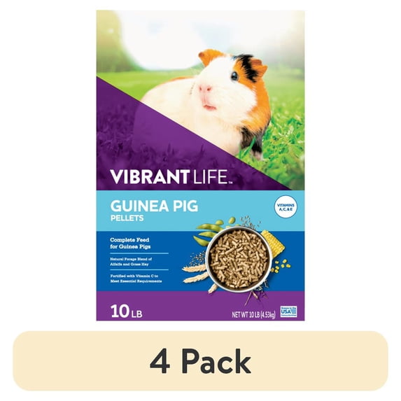 Vibrant Guinea Pig Superfood Source Reference: 4 Pack Vibrant Life Guinea Pig Pellets 10 Lb