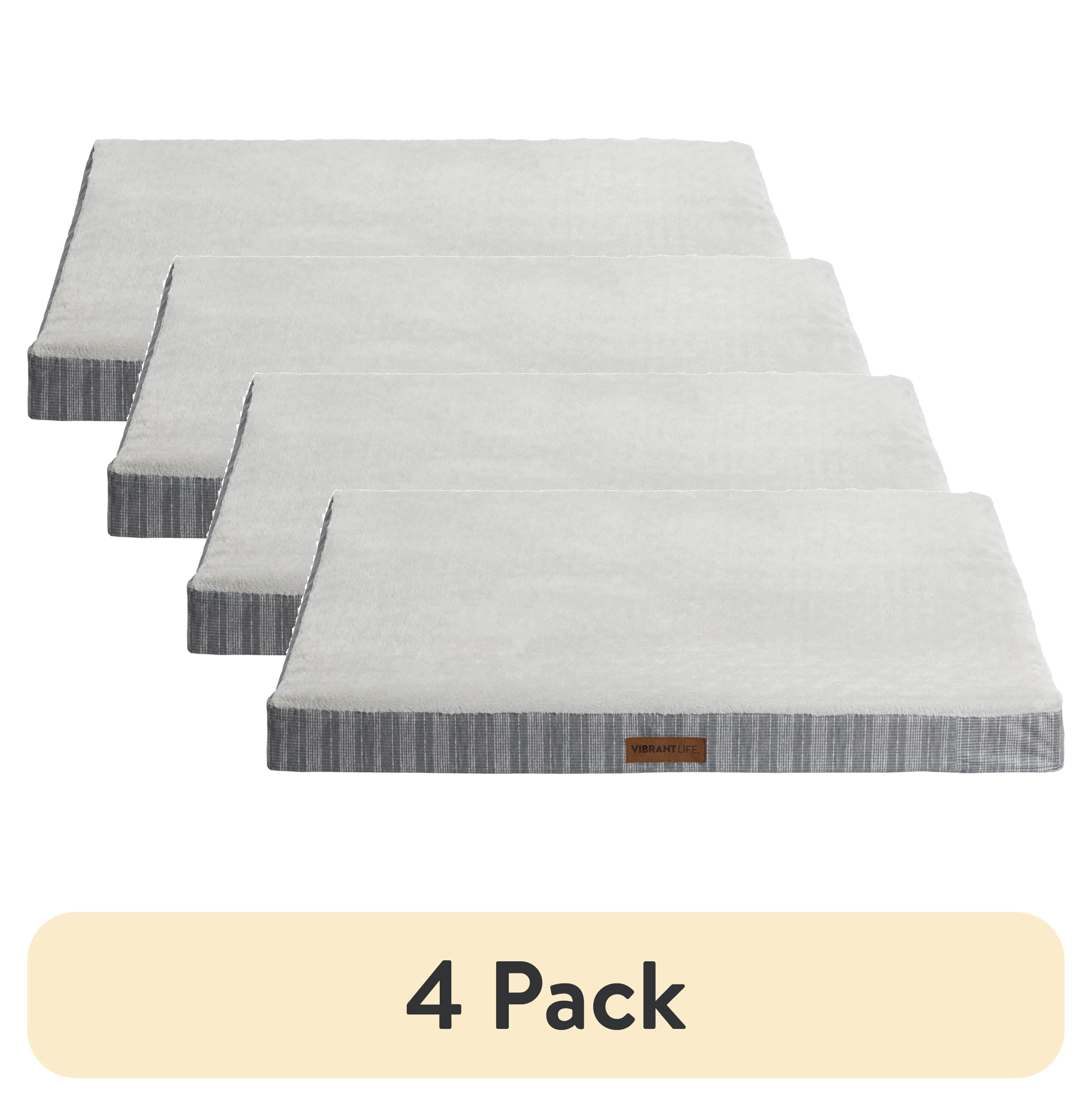 (4 pack) Vibrant Life Jumbo Orthopedic Foam Dog Bed for Large Breeds , Extra Large 41" x 31", Grey