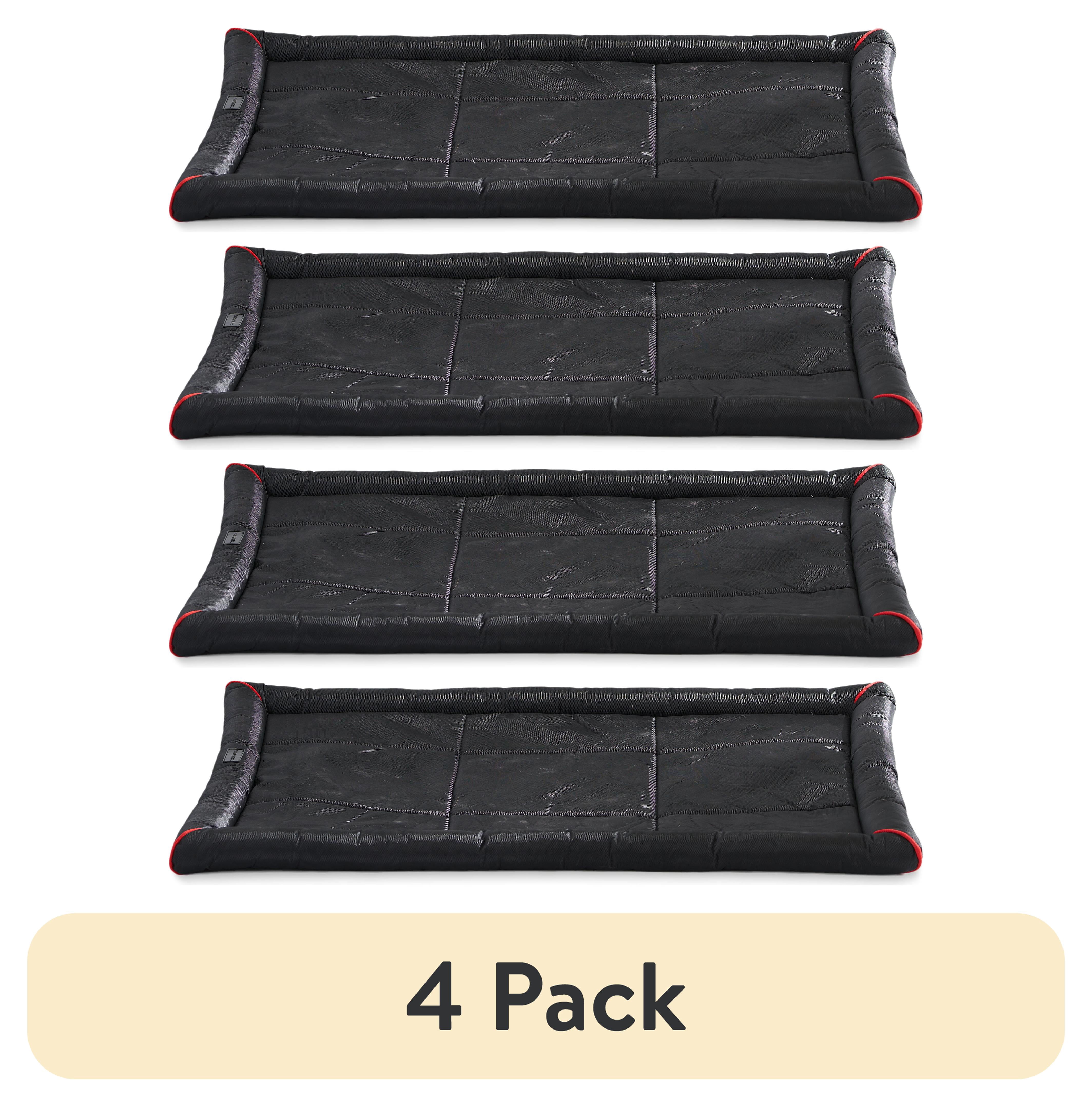 (4 pack) Vibrant Life Large Durable and Water-Resistant Crate Mat, Black, 41" x 27"