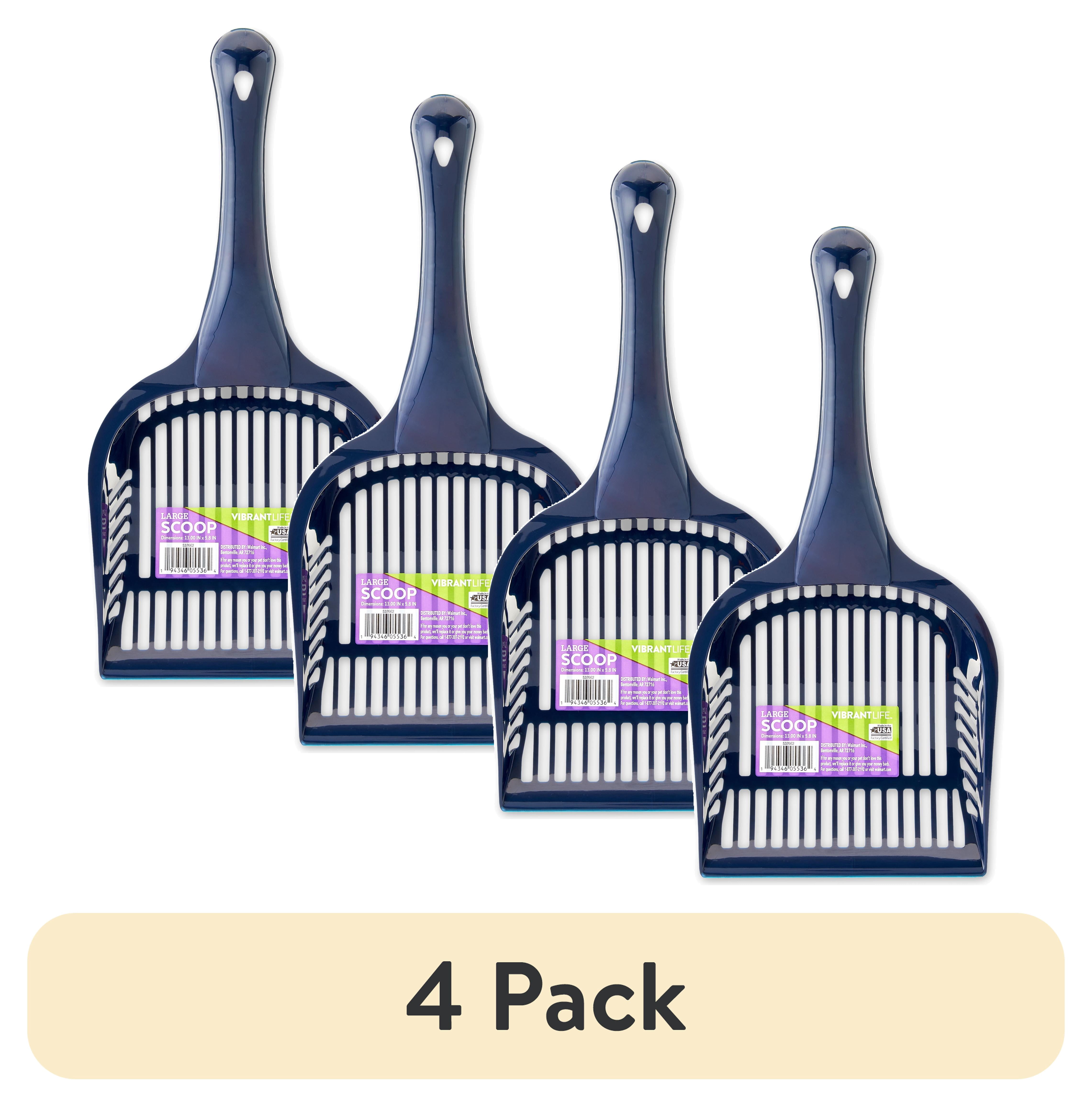(4 pack) Vibrant Life Large Cat Litter Scoop, Blue, 1 Count