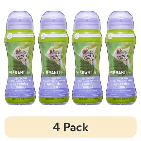 (4 pack) Vibrant Life Litter Box Freshness Booster, Lavender, 18 oz