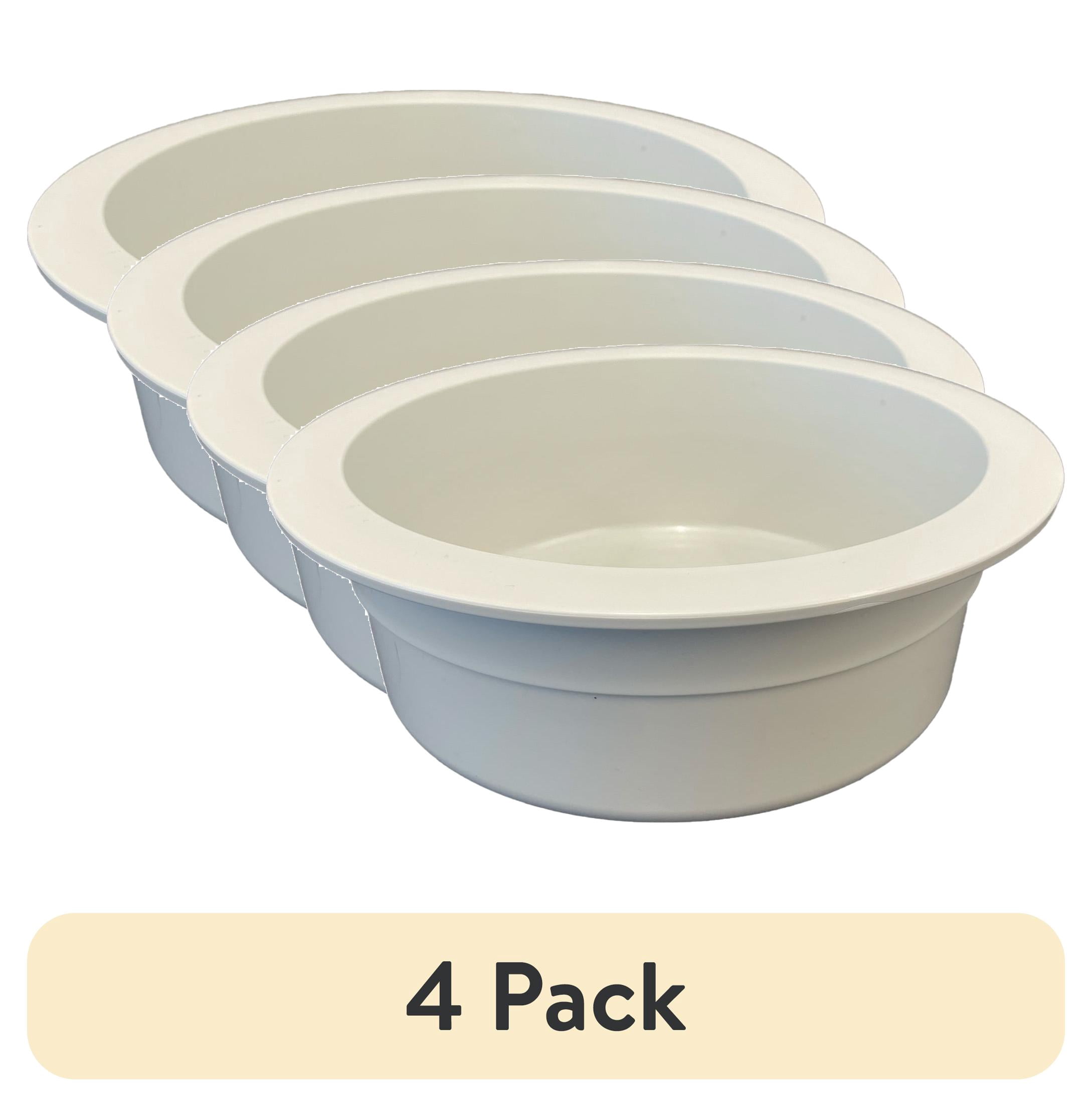 (4 pack) Vibrant Life 6.5-Cup Medium Crock Pet Bowl, Light Beige
