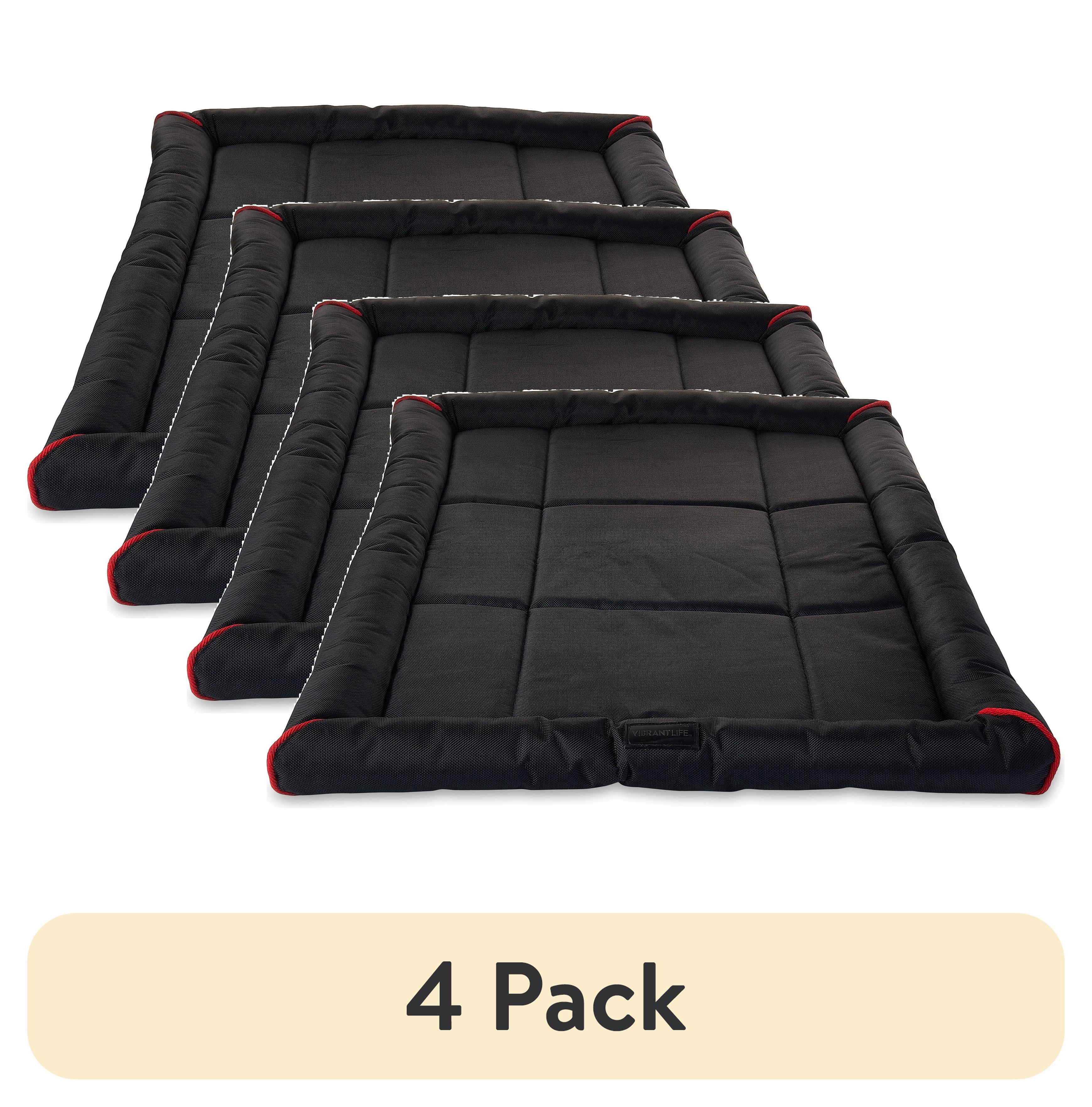 (4 pack) Vibrant Life Medium to Large Durable and Water-Resistant Crate Mat, Black, 36" x 23"
