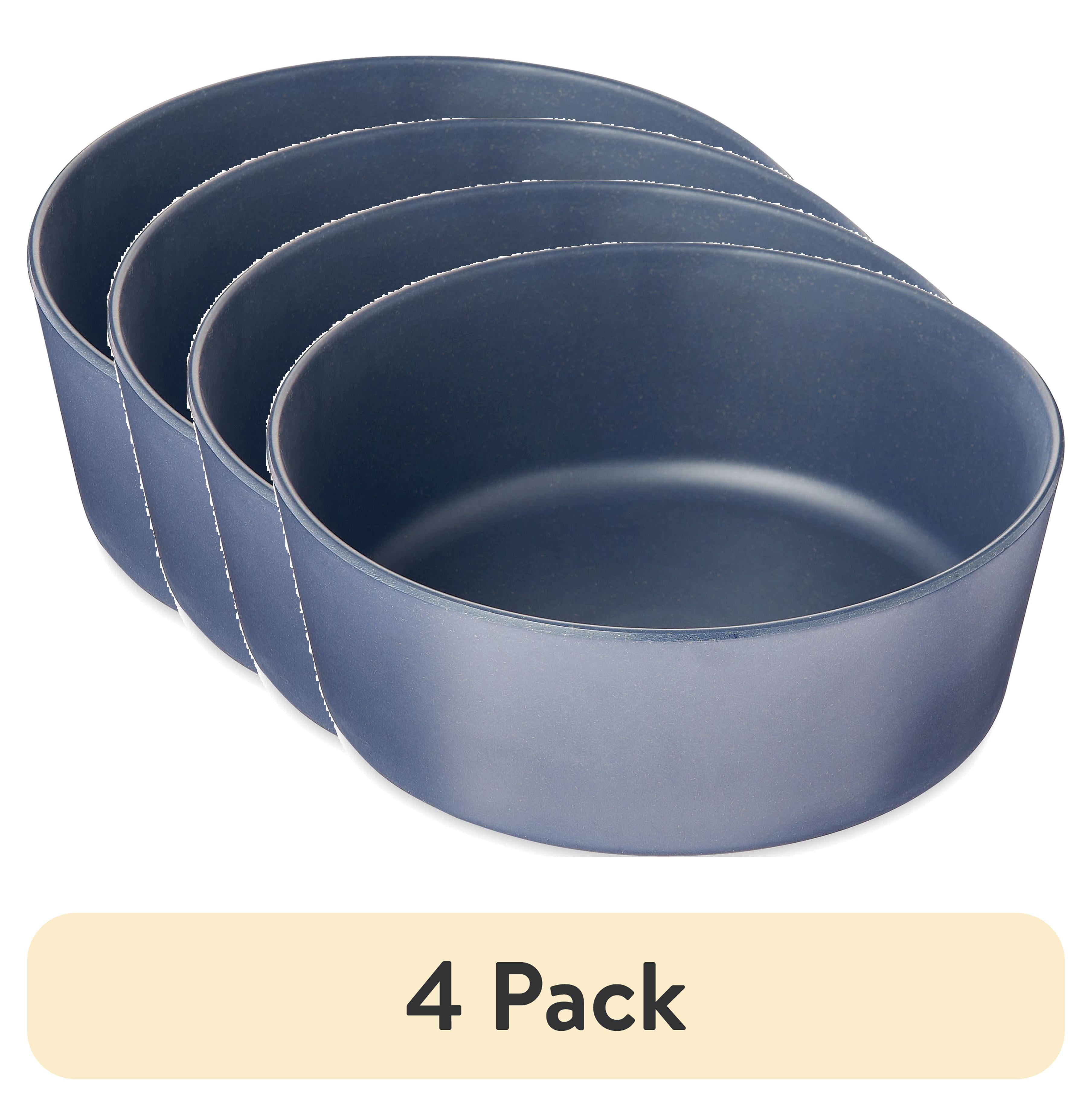 (4 pack) Vibrant Life Melamine Dog Bowl, Blue, Medium