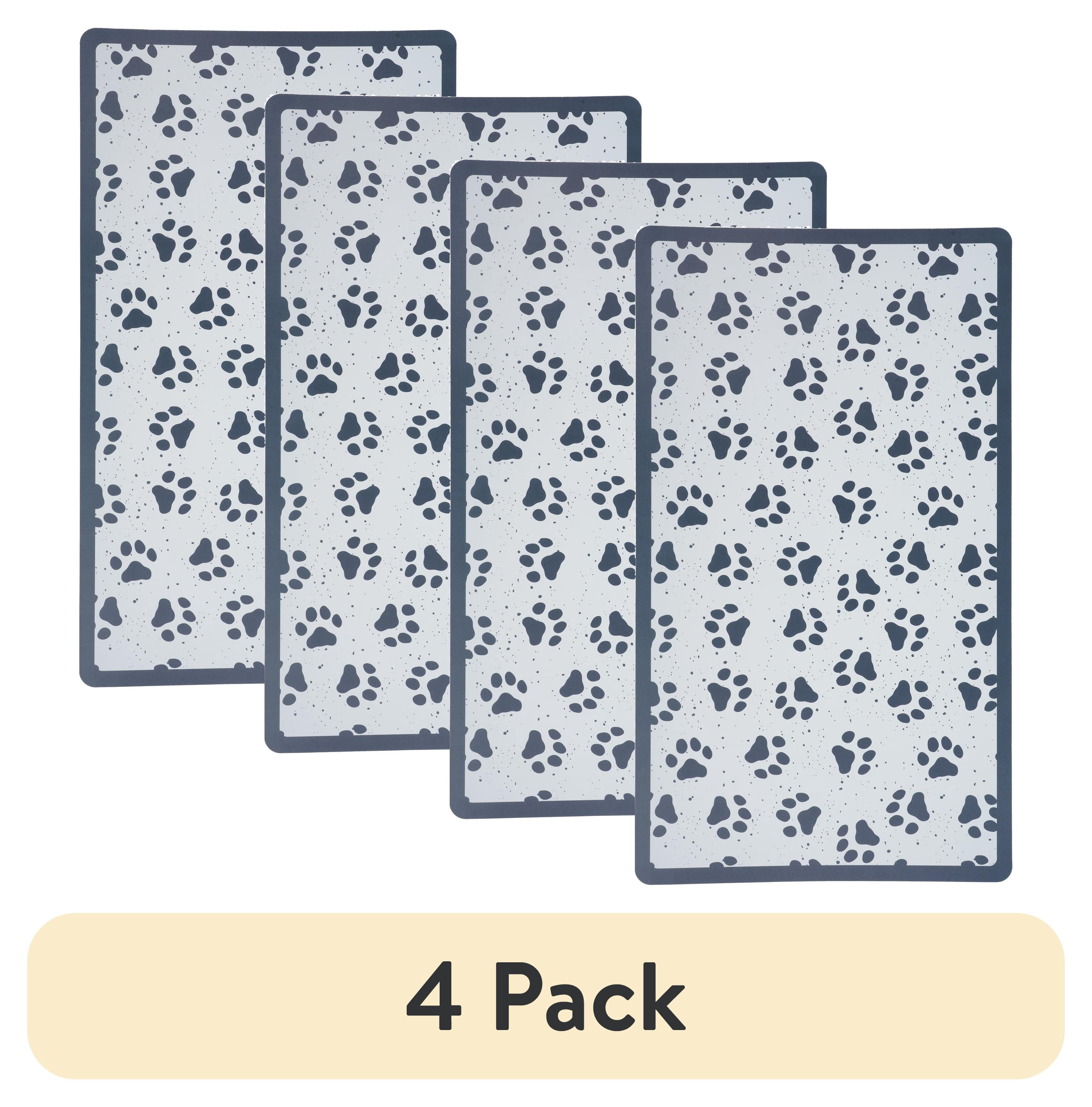 (4 pack) Vibrant Life Paw Print Vinyl Dog Food Placemat