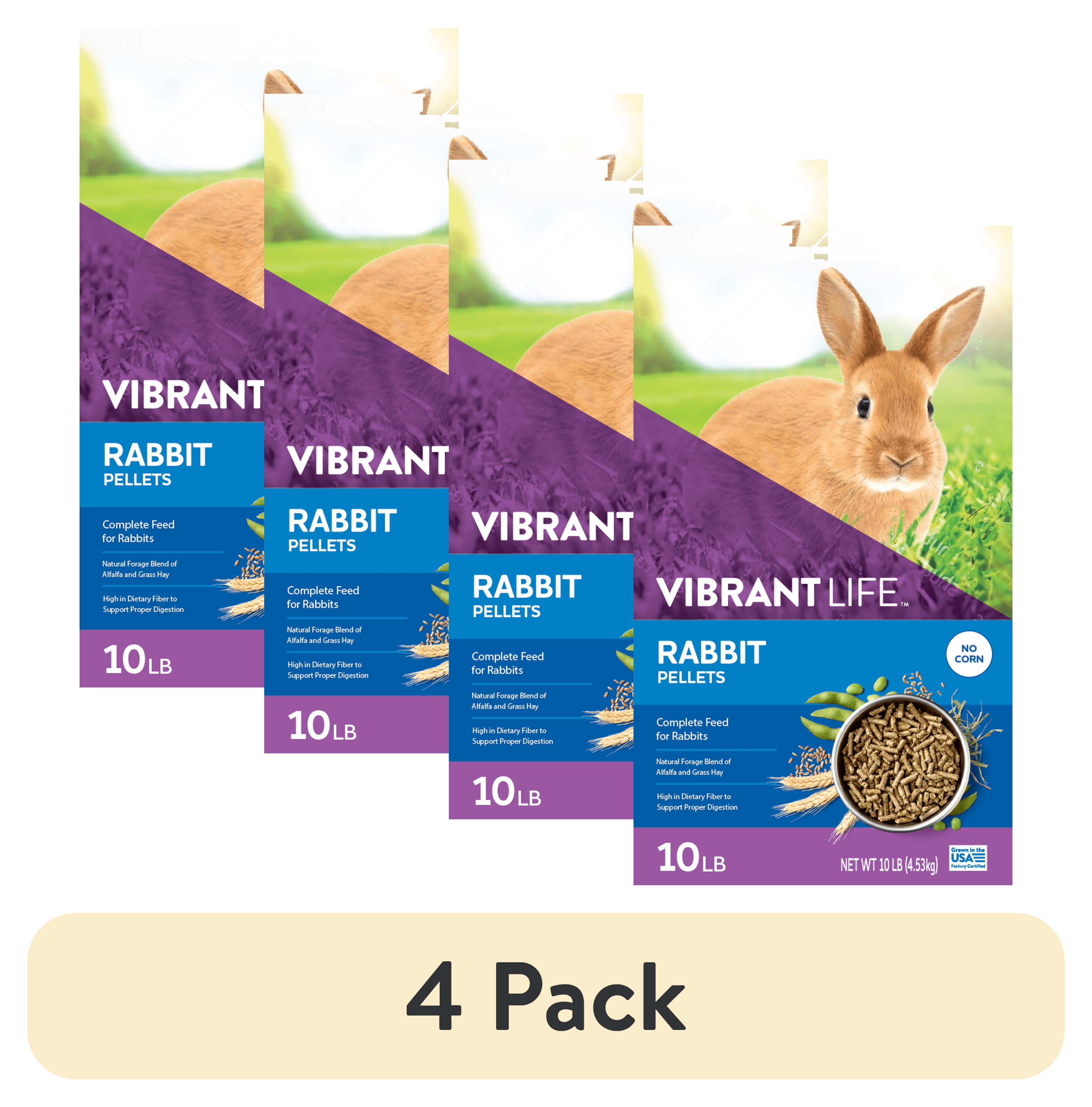 (4 pack) Vibrant Life Rabbit Pellets, 10 lb