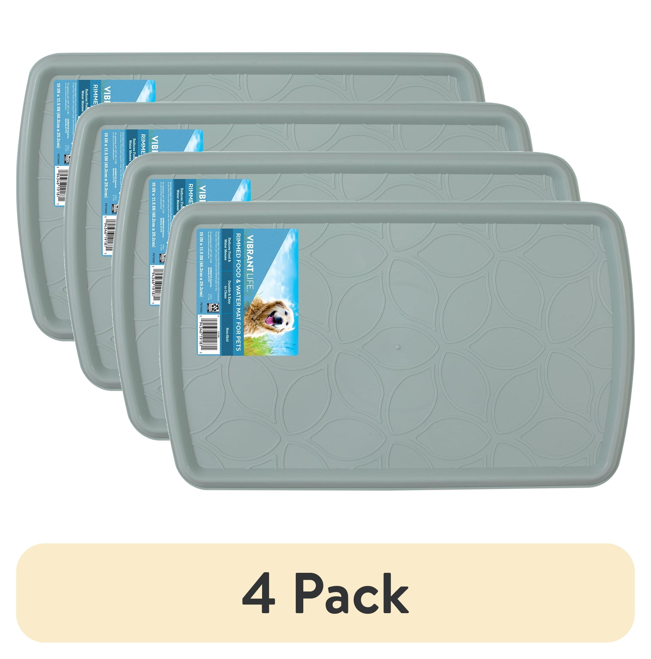 (4 pack) Vibrant Life Rimmed Dog Bowl Mat, Color Varies, 1 Ct