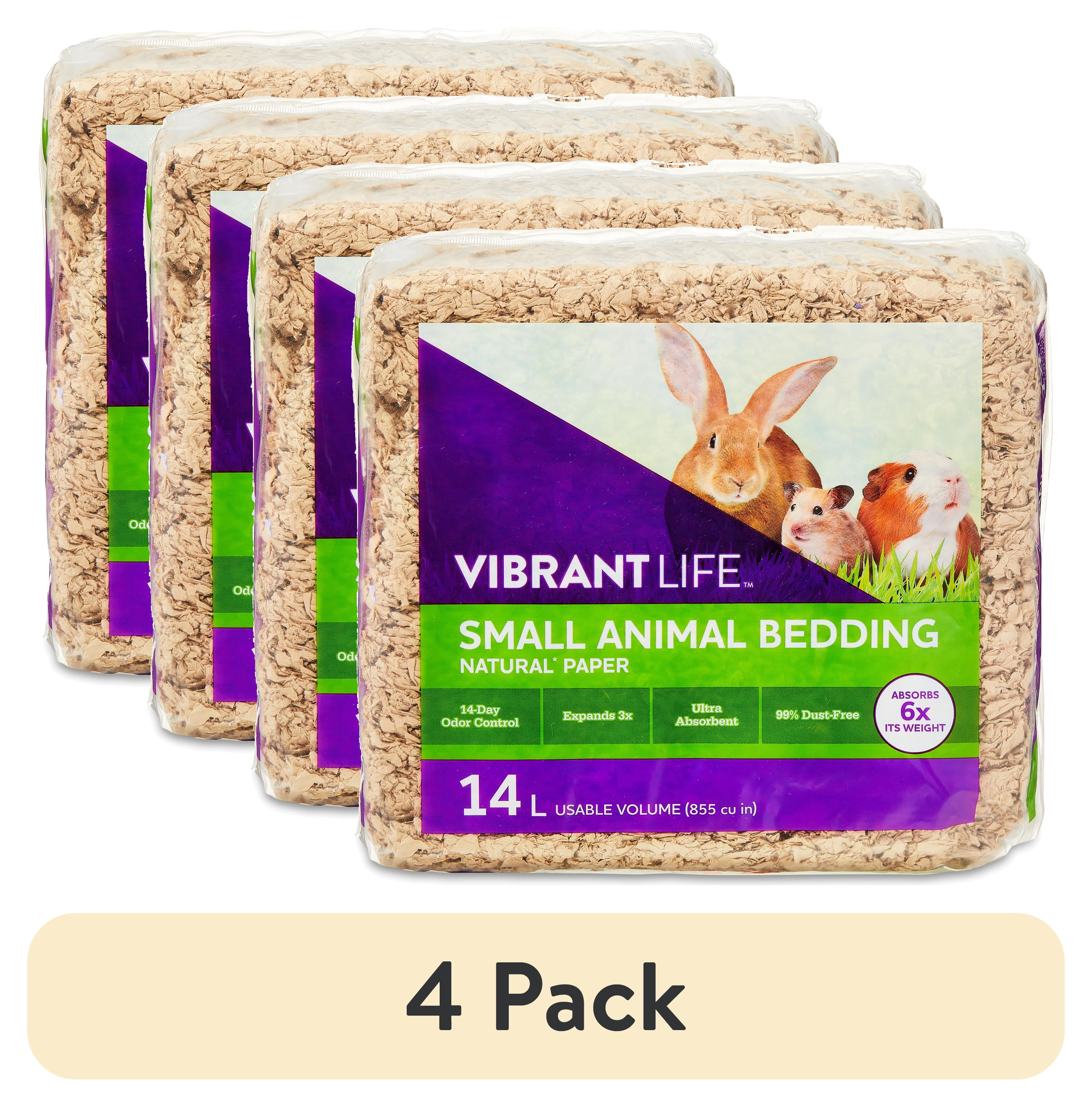 (4 pack) Vibrant Life Small Animal Bedding, Natural Brown Paper, 14 L Bag