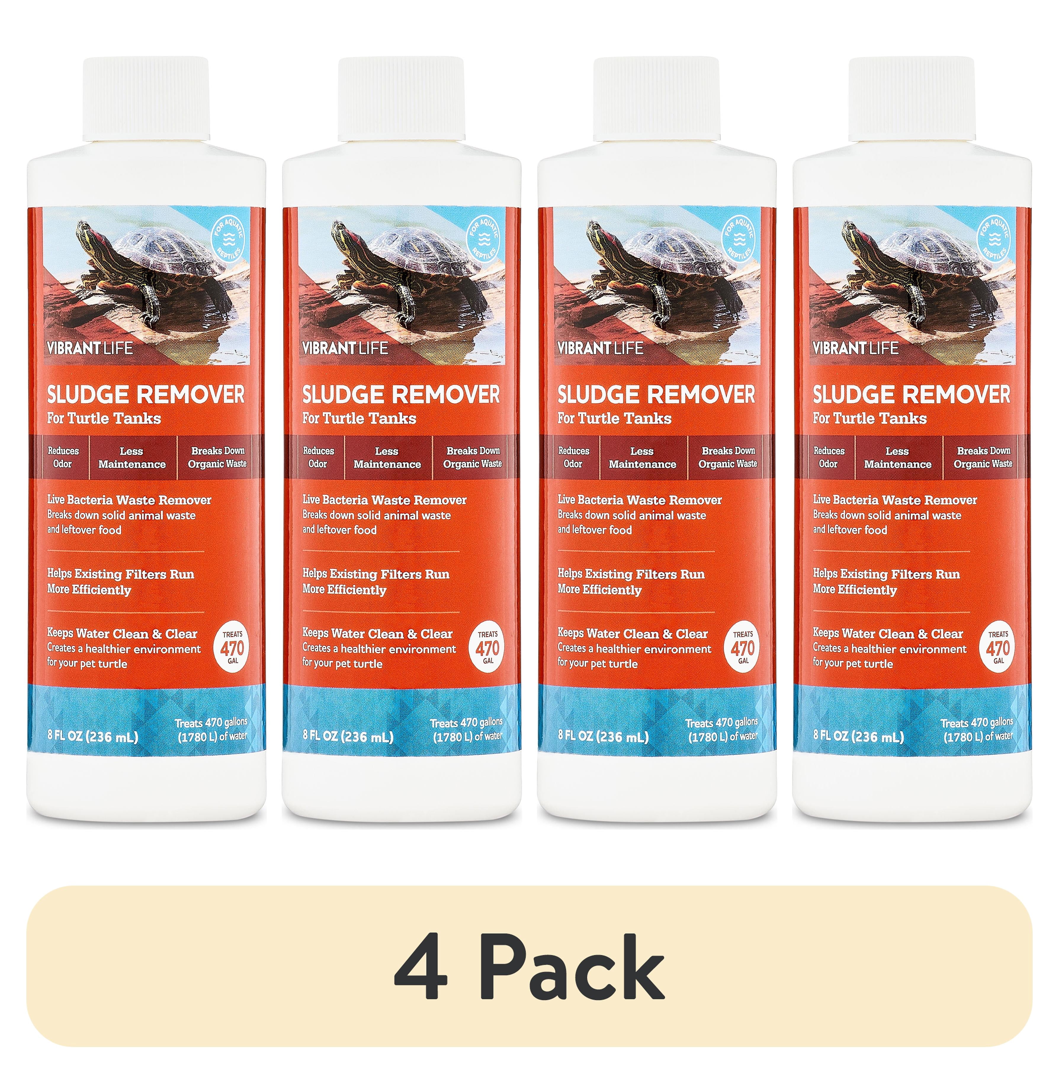 (4 pack) Vibrant Life Turtle Tank Sludge Remover, 8 fl oz.