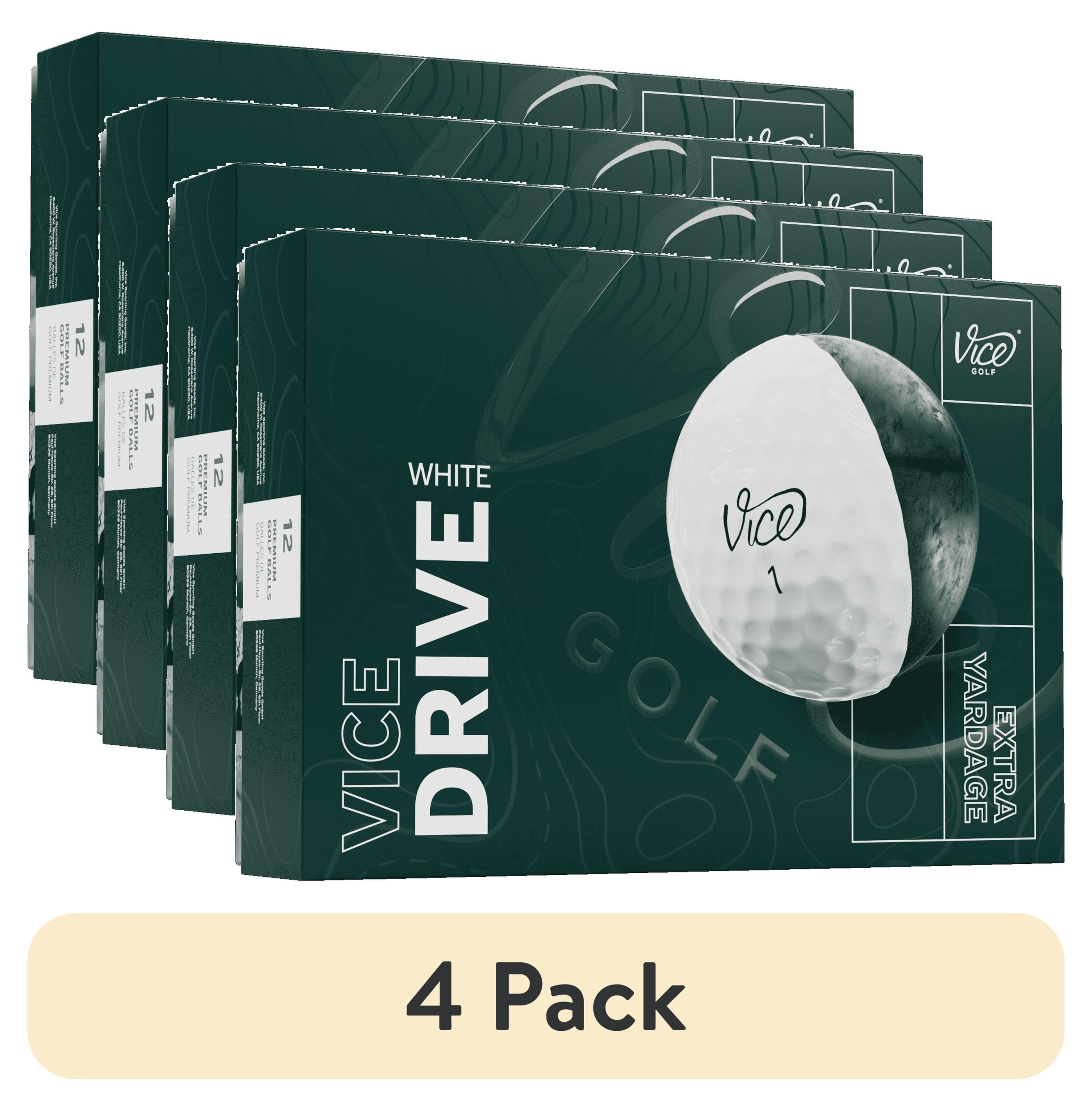 (4 pack) Vice Drive Golf Balls, White 12pk
