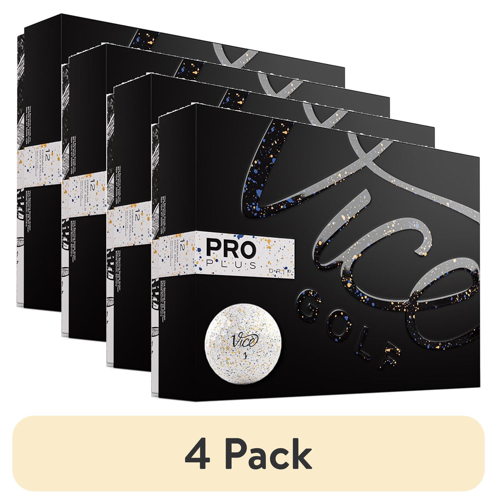 (4 pack) Vice Golf Limited Edition Pro Plus Golf Balls, Navy/Orange, 12pk