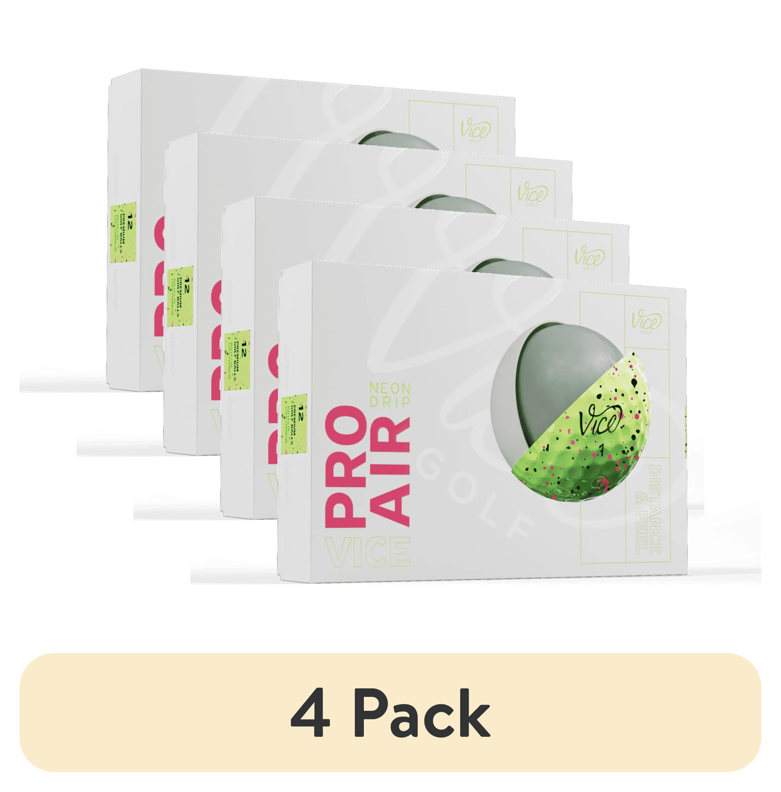 (4 pack) Vice Pro Air Golf Balls, Lime/Pink Drip, 12pk