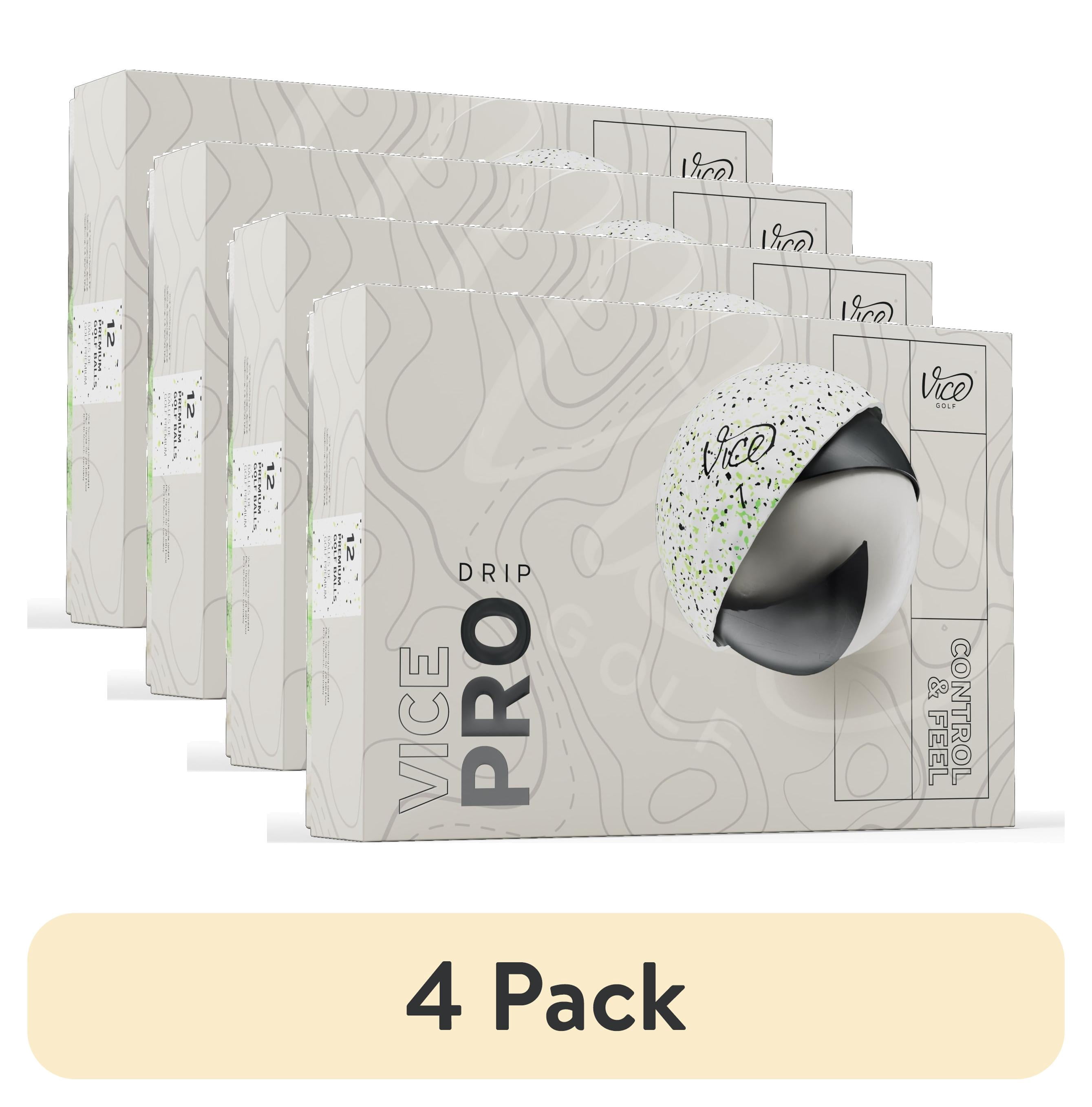 (4 pack) Vice Pro Drip 2024 Golf Balls, Lime/Black, 1 Dozen