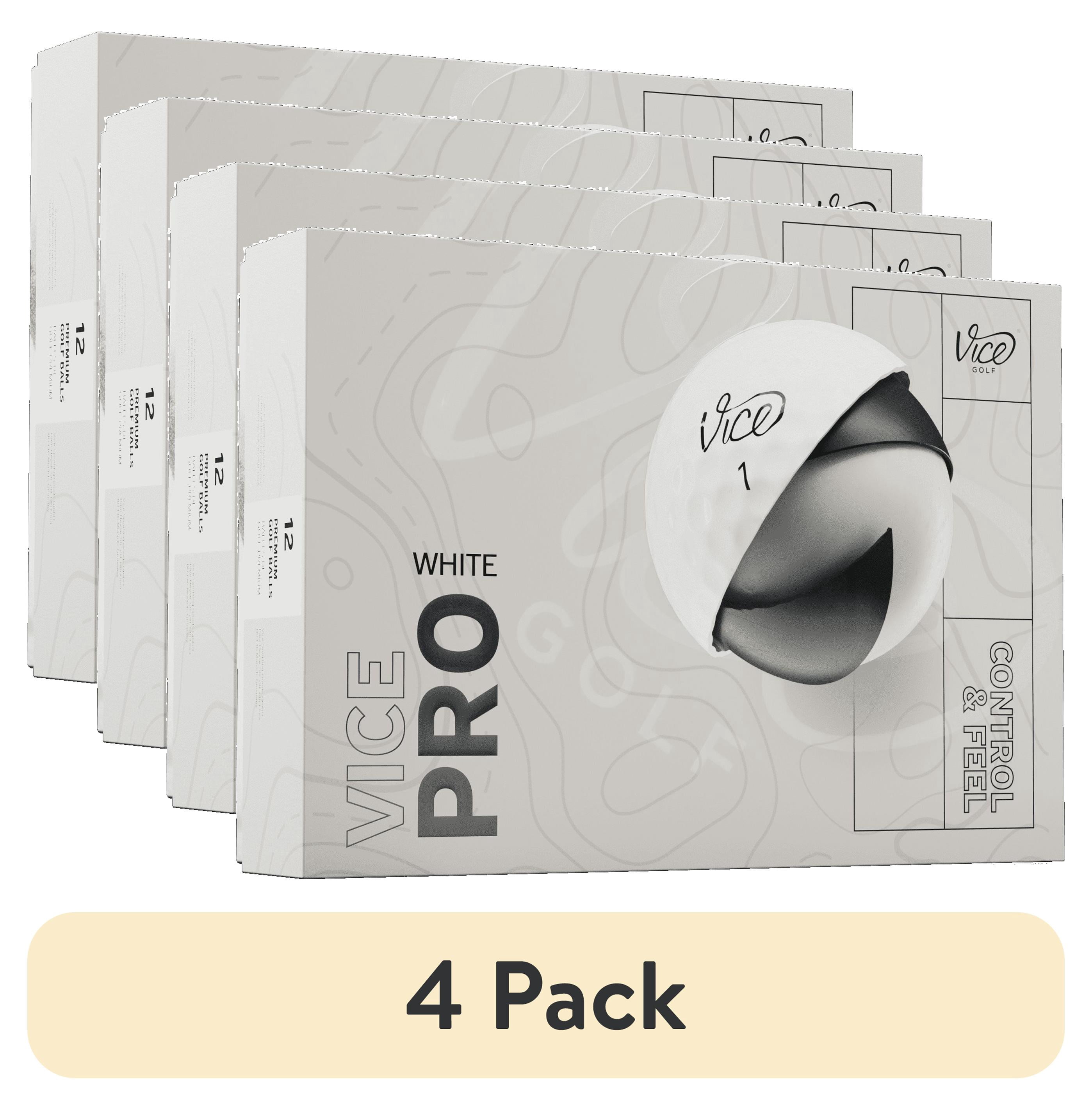 (4 pack) Vice Pro Golf Balls 2025, White 12pk