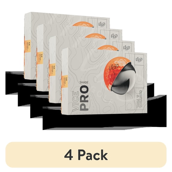 (4 pack) (4 pack) Vice Pro Golf Balls Shade Red/Orange, 12pk