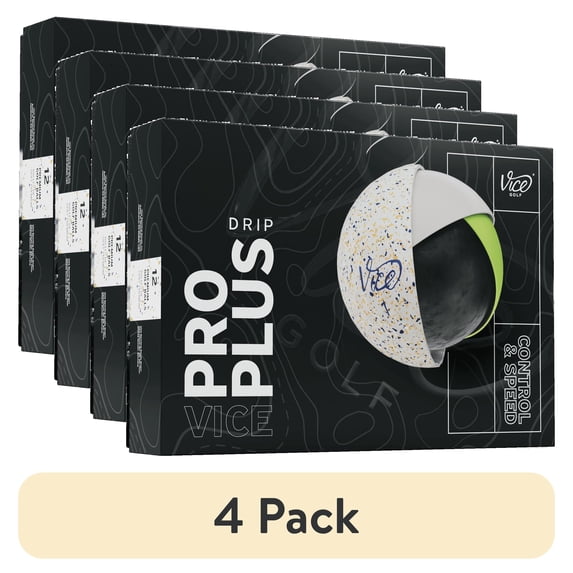 (4 pack) Vice Pro Plus Golf Balls, Drip Navy Orange 12pk