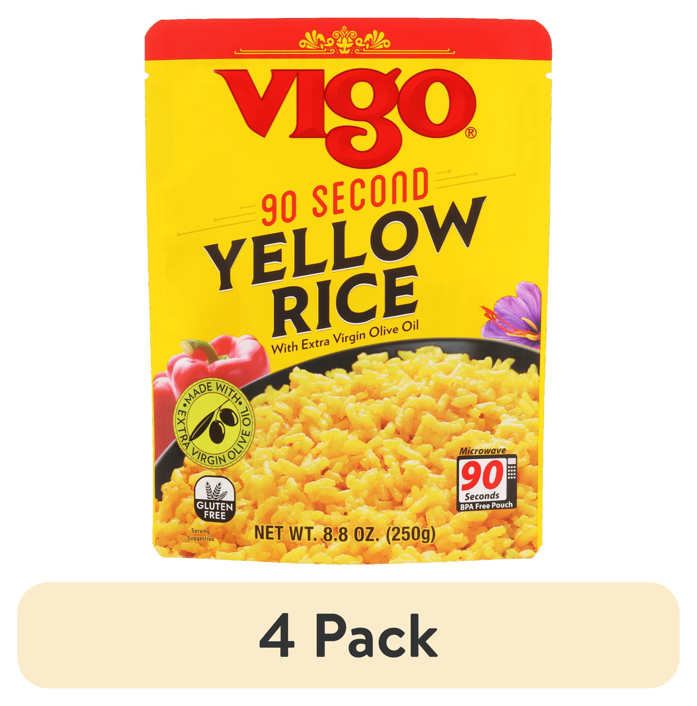 Vigo Converted Rice (4 pack) Vigo 90 Second Yellow Rice, 8.8 oz. Gluten Free - Walmart.com