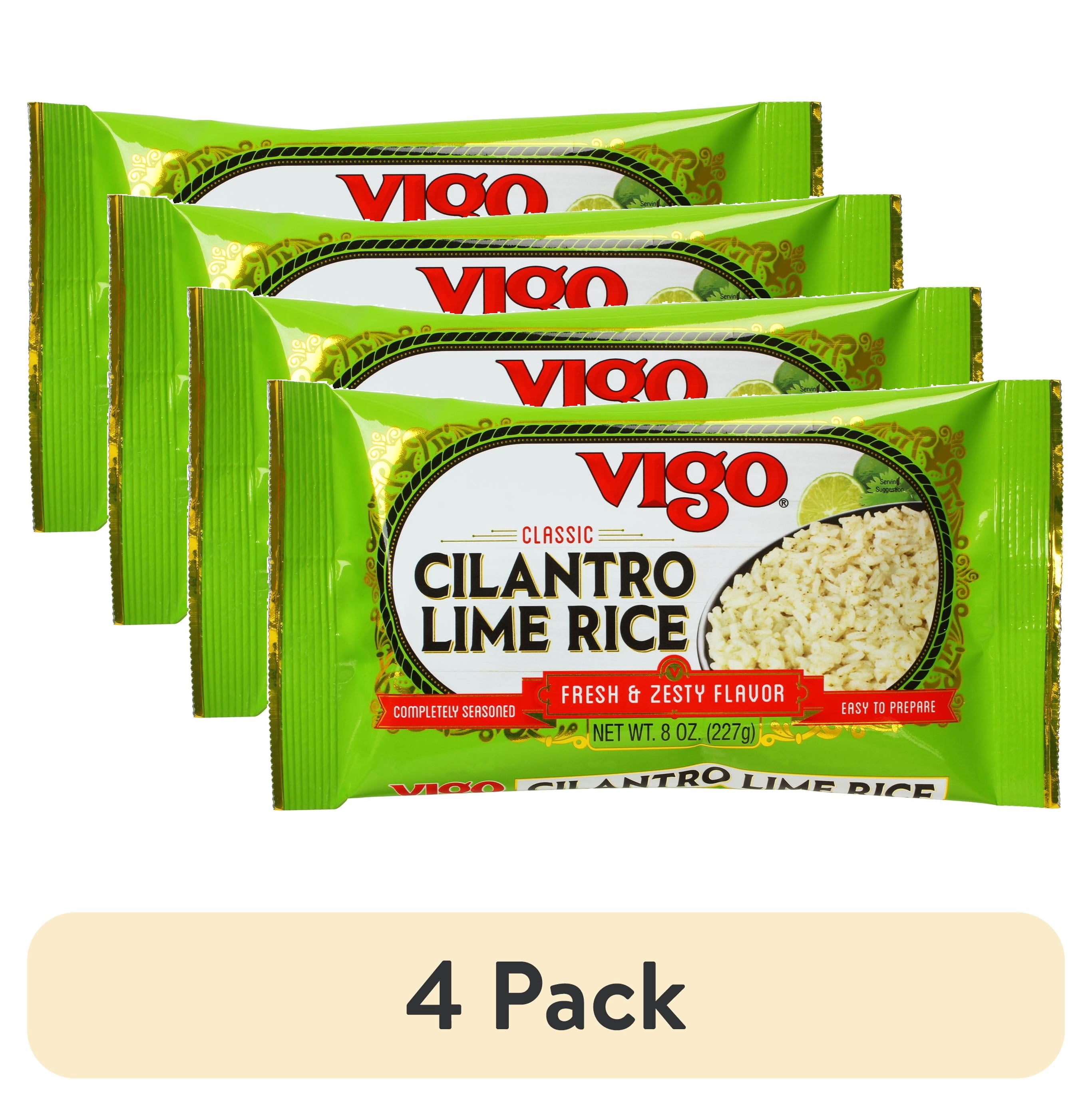 Vigo Converted Rice (4 pack) Vigo Foods Cilantro Lime Rice, 8 oz Bag, Allergen Statement ...
