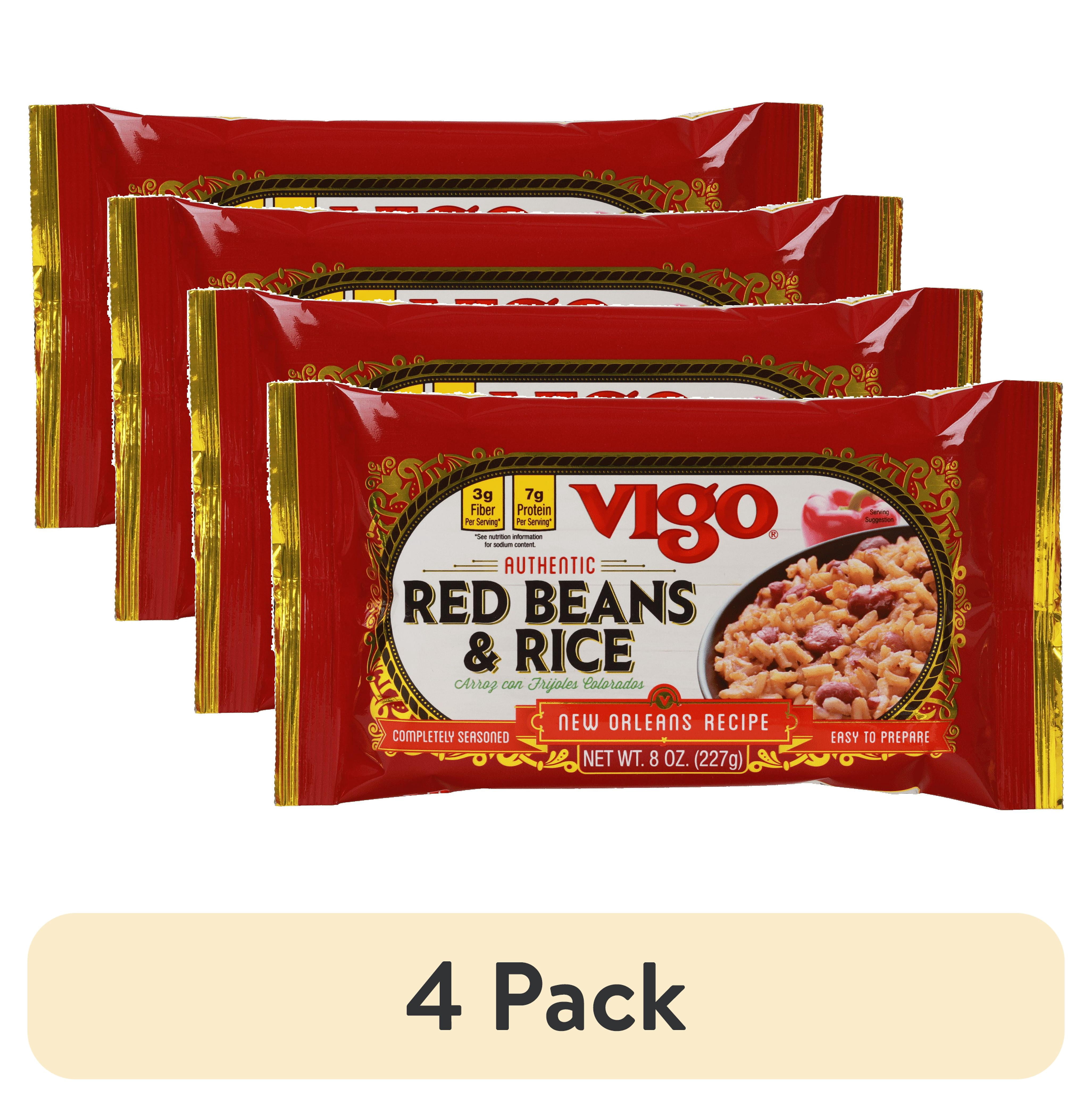 (4 pack) Vigo Red Beans and Rice Dinner , 8oz. Bag, Shelf-Stable,