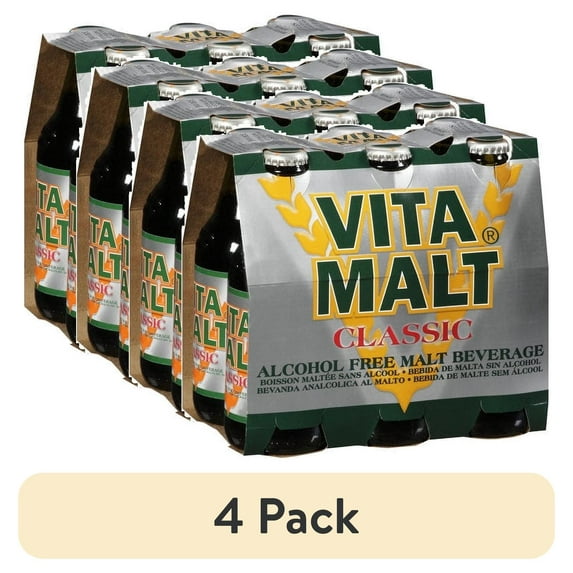 (4 pack) Vita Malt Classic Alcohol-Free Malt Beverage, 11.2 oz, 6 Ct