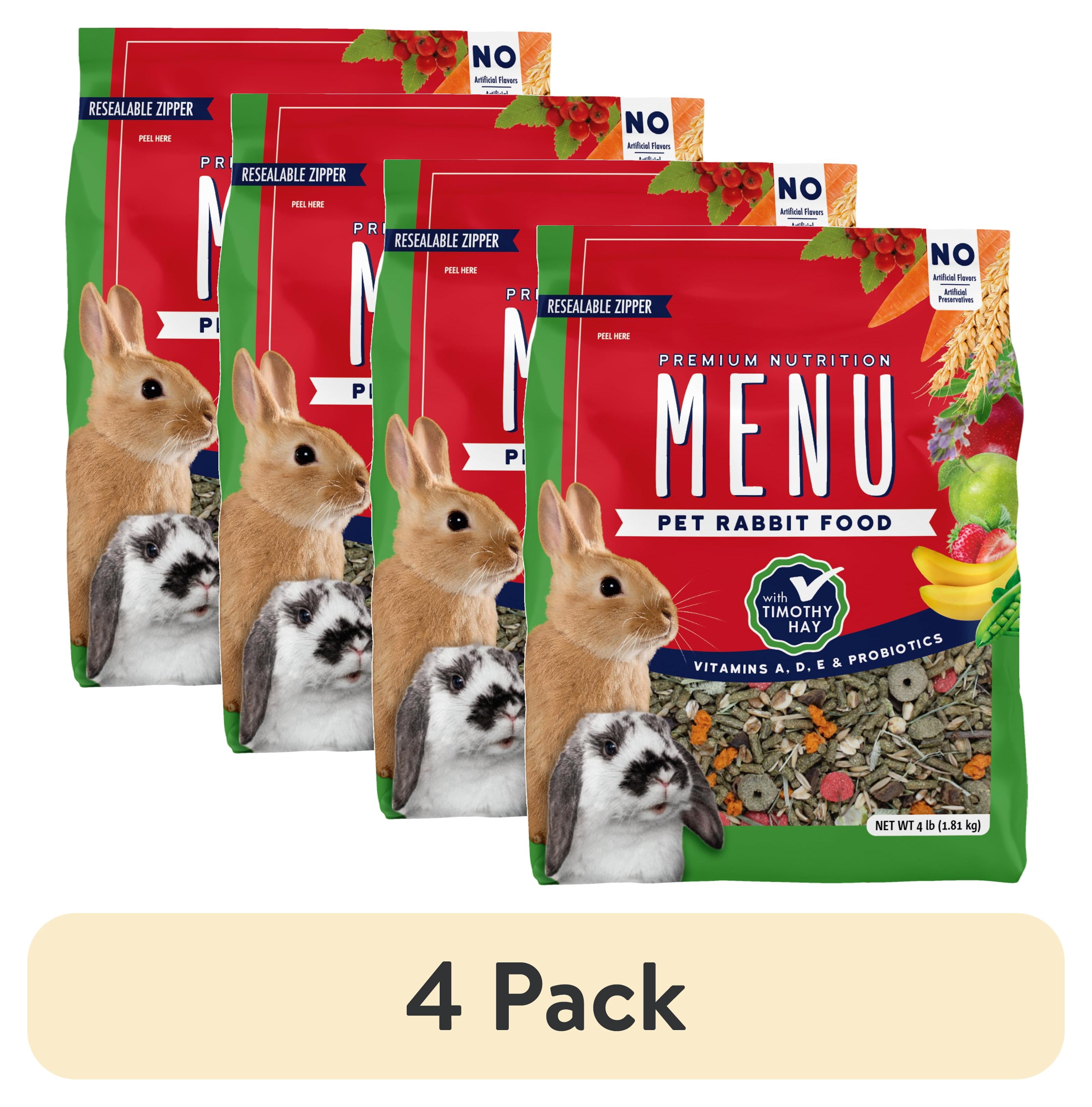 (4 pack) Vitakraft MENU Premium Rabbit Food 4 lb Bag