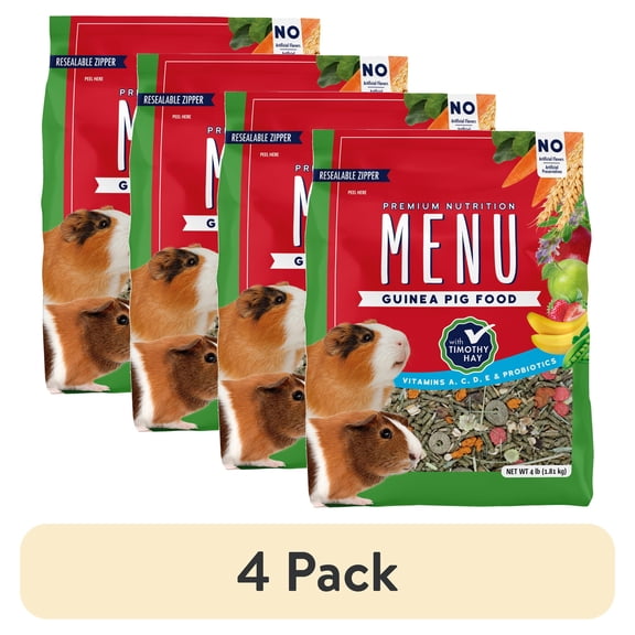 (4 pack) Vitakraft Menu Premium Guinea Pig Food 4Lb