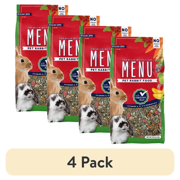 (4 pack) Vitakraft Menu Premium Rabbit Food 8 lb