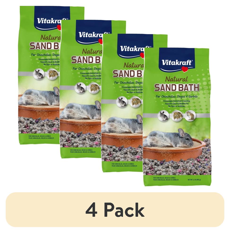 4 pack) Vitakraft Natural Sand Bath for Chinchilla/Degu/Gerbil 2.2