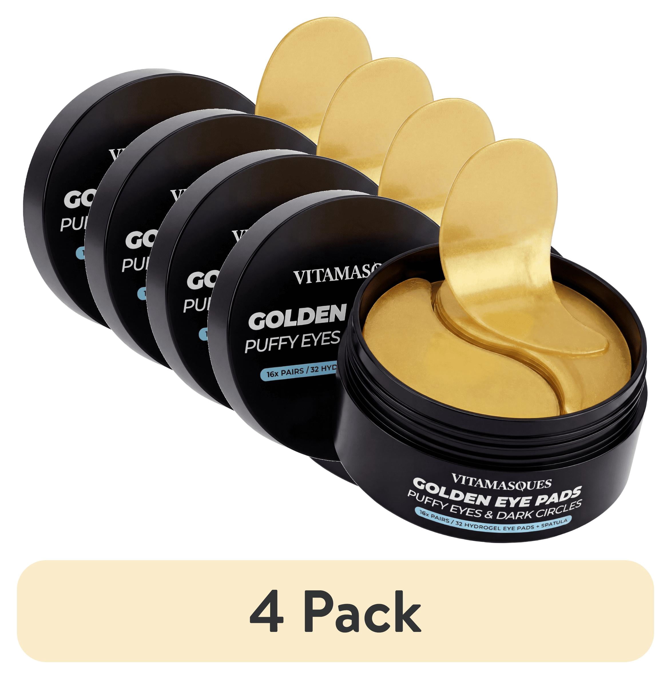 (4 pack) Vitamasques Golden Hydrogel Eye Pads for Puffy Eyes & Dark Circles, 16 Pairs