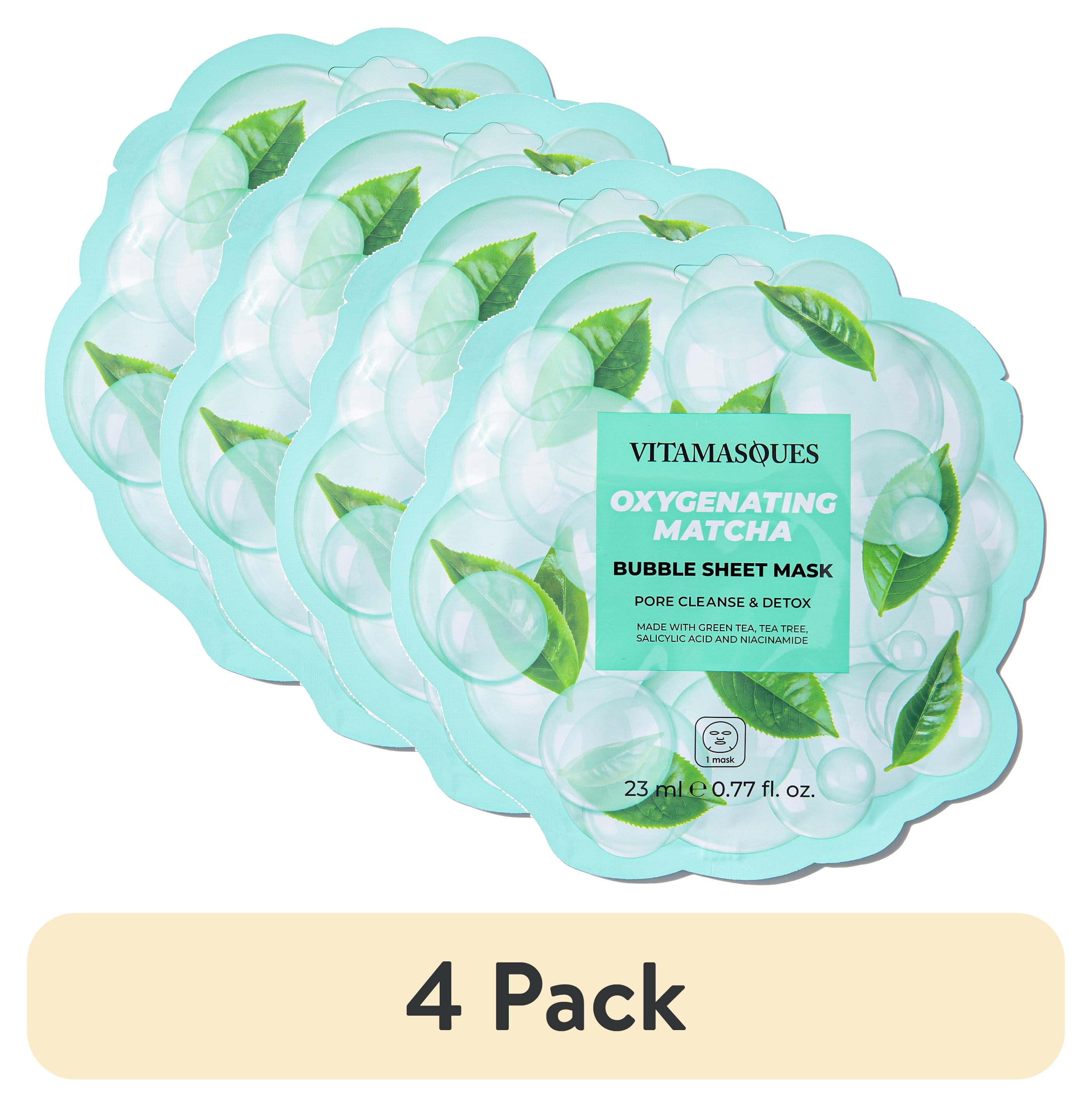 (4 pack) Vitamasques Oxygenating Matcha Green Tea Face Mask for All Skin Types, 1 Sheet Mask