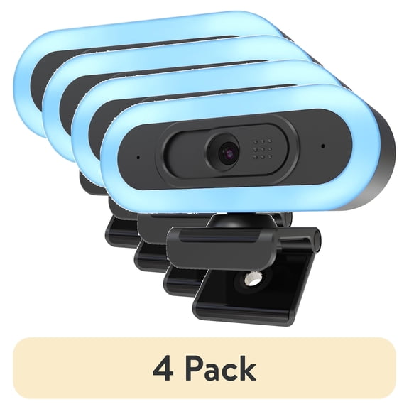 (4 pack) Vizolink 2K/1080P 60fps Gaming Webcam with Autofocus, RGB Fill Light, Dual Microphones for PC, Laptop, Switch, Streaming